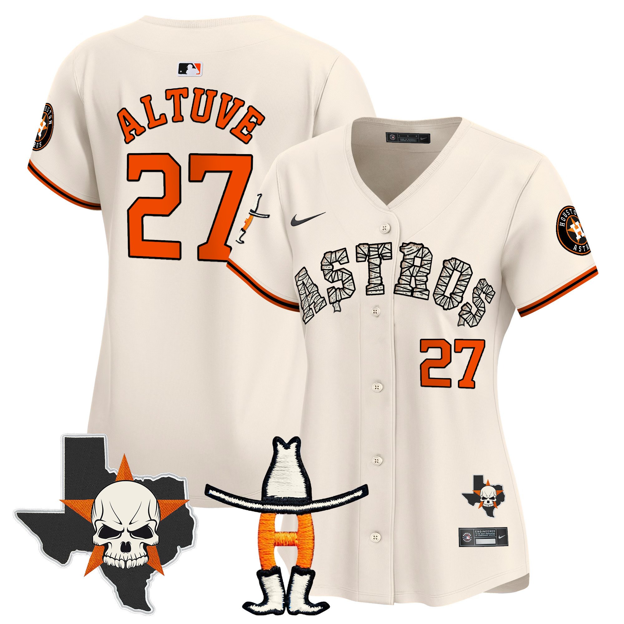 Women's JosÃˆ Altuve Houston Astros Halloween Vapor Premier Limited Cream Jersey - All Stitched