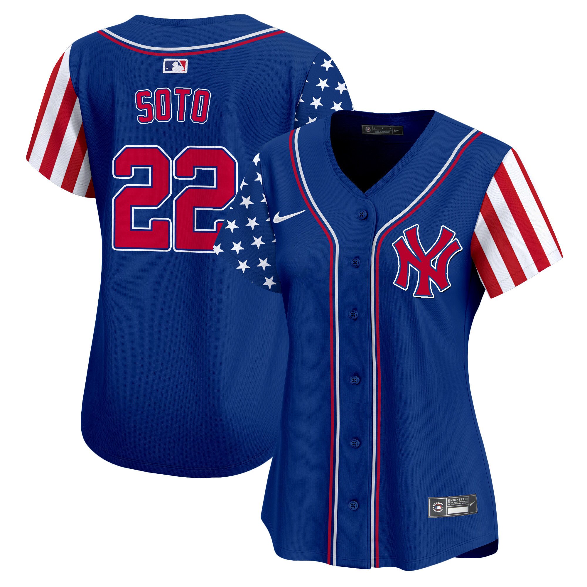 Women's Juan Soto New York Yankees 2024 Independence Day Vapor Premier Limited Royal Jersey - All Stitched