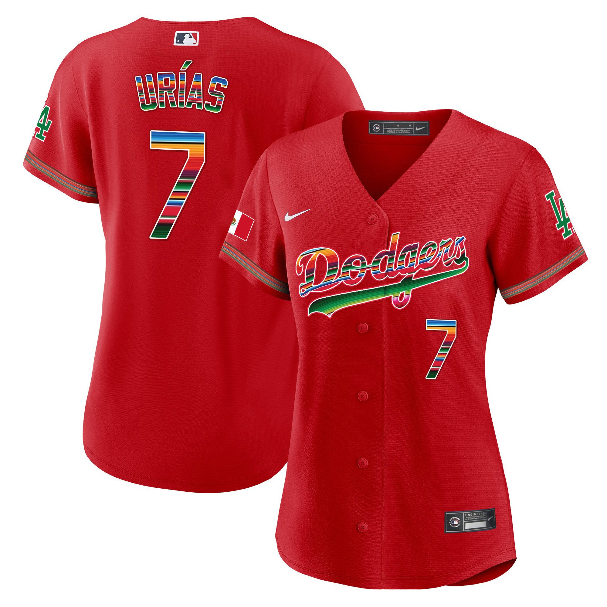 Women's Julio UrÃŒas Los Angeles Dodgers Mexico Baseball Limited Red Jersey - All Stitched