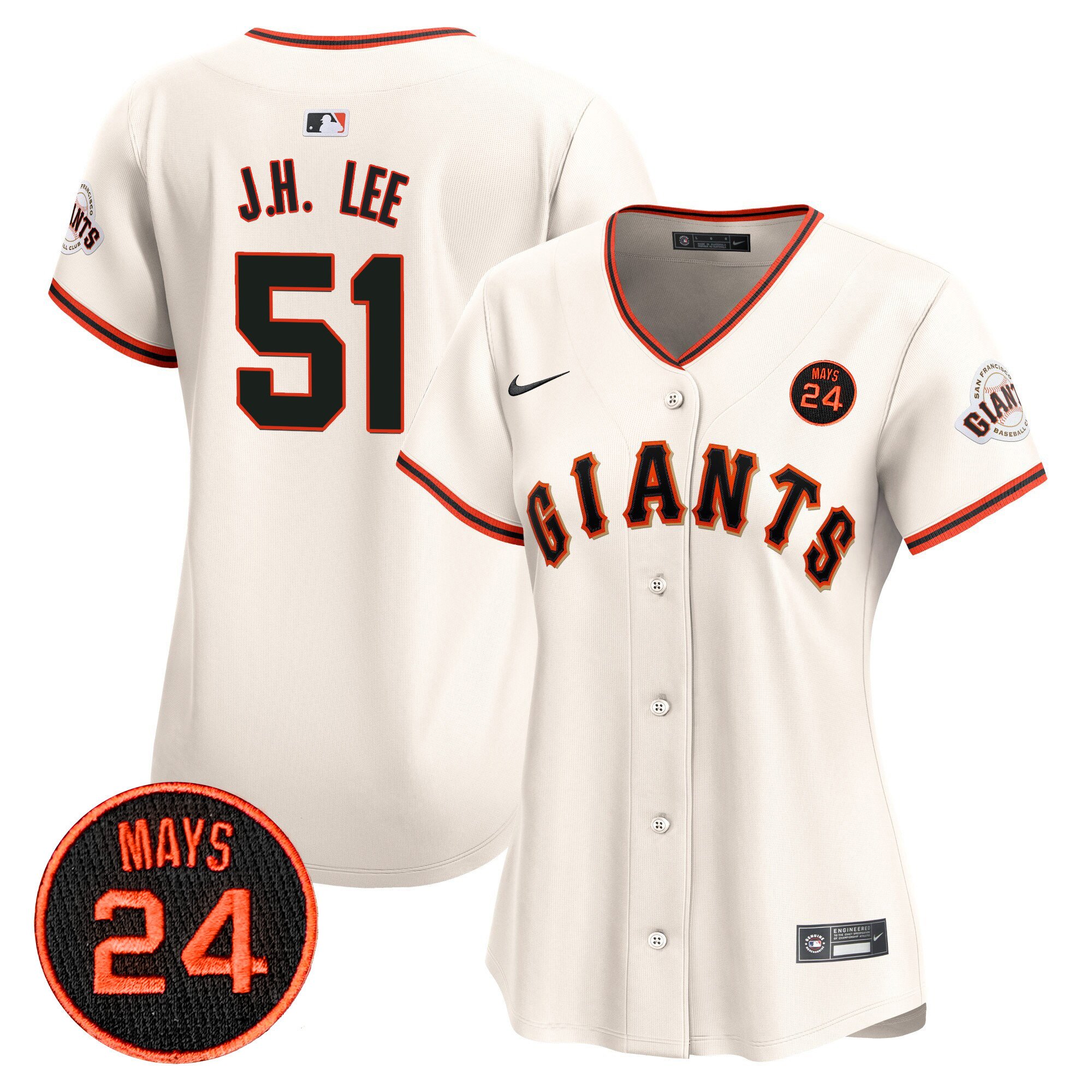 Women's Jung Hoo Lee San Francisco Giants 2024 Willie Mays Patch Vapor Premier Limited Cream Jersey V3 - All Stitched