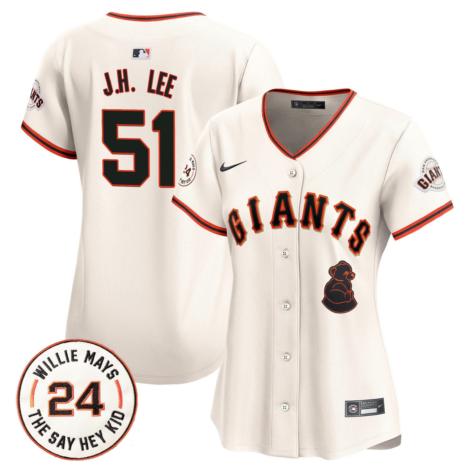 Women's Jung Hoo Lee San Francisco Giants 2024 Willie Mays Patch Vapor Premier Limited Cream Jersey V4 - All Stitched