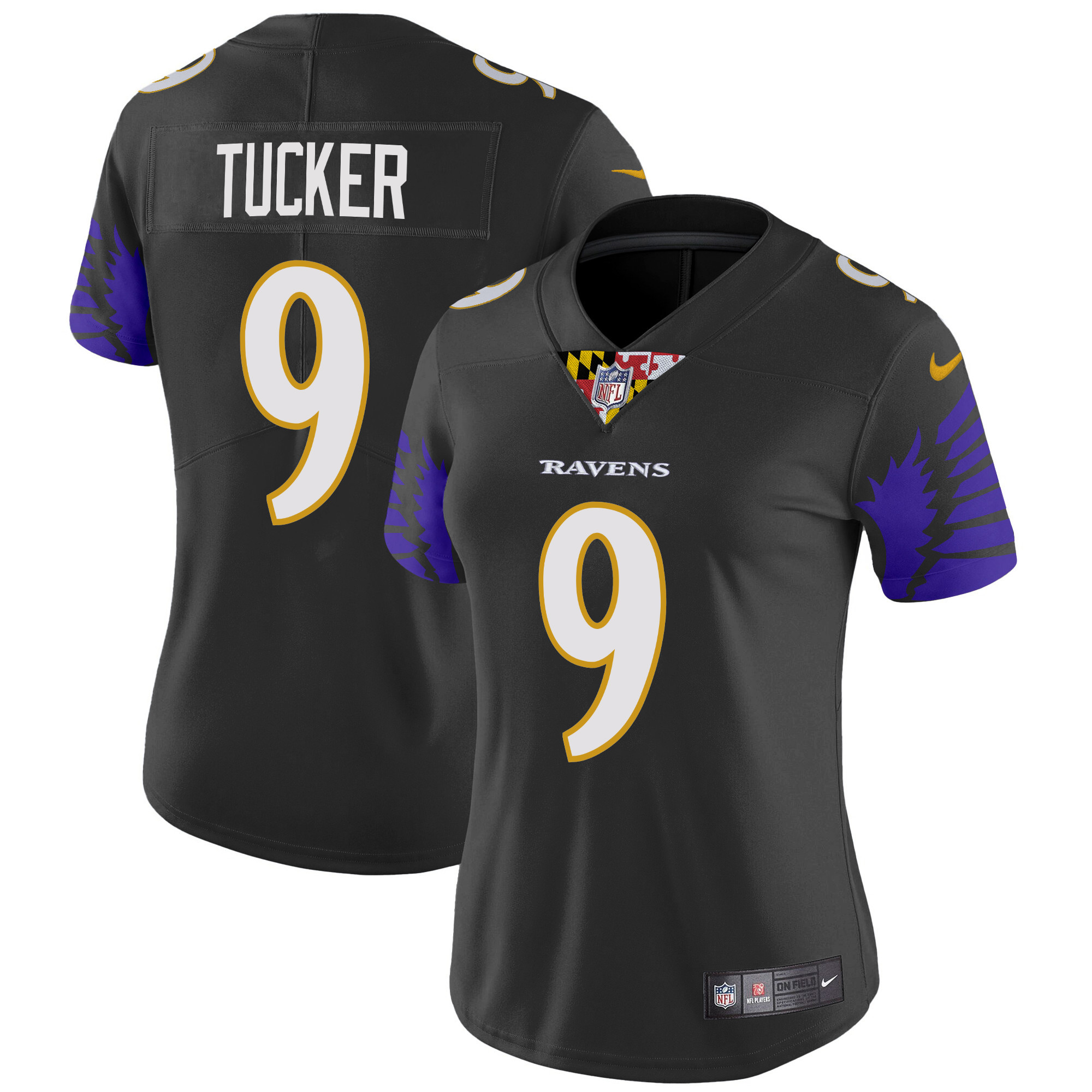 Women's Justin Tucker Baltimore Ravens Special Vapor Limited Black Jersey - All Stitched