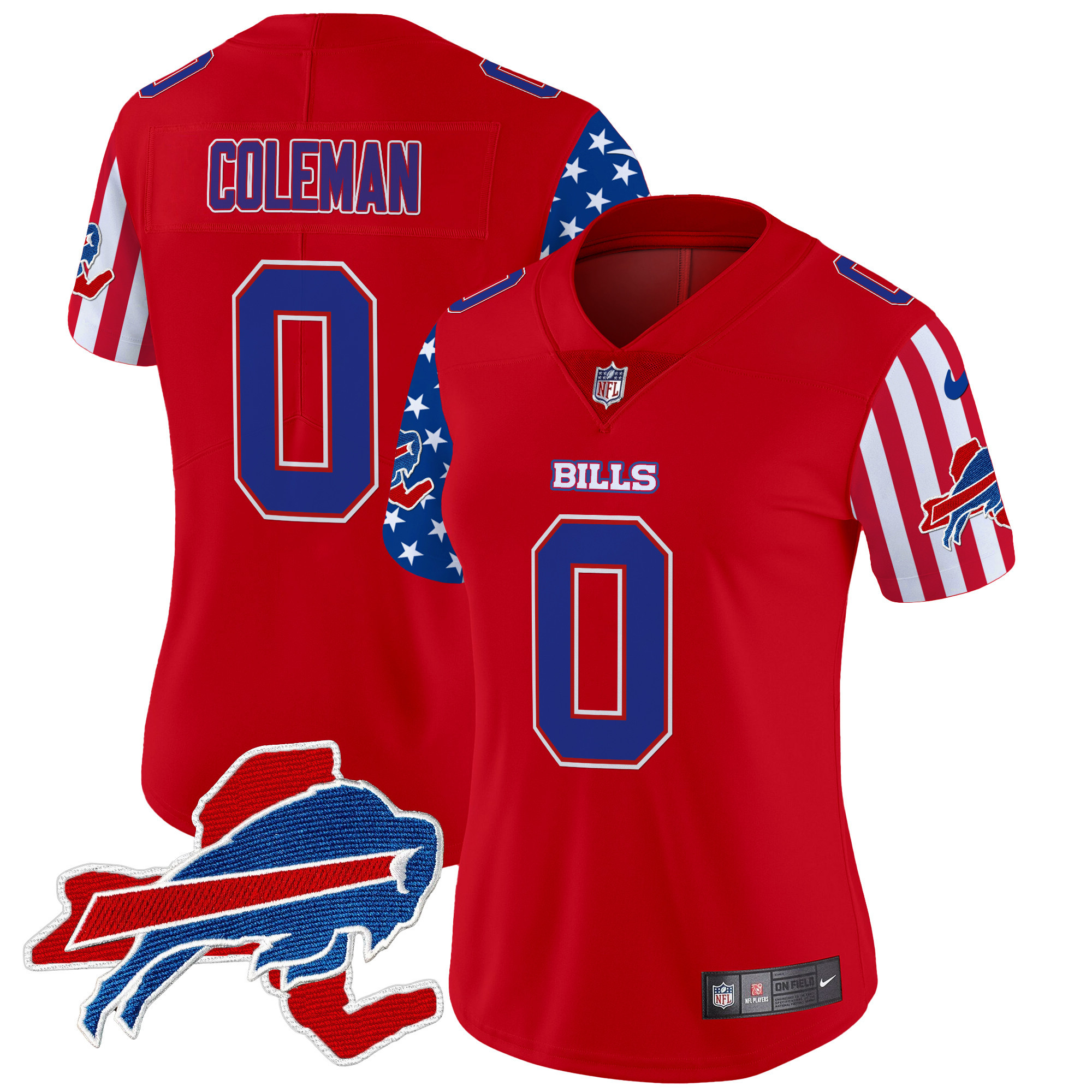 Women's Keon Coleman Buffalo Bills American Style Vapor Limited Red Jersey - All Stitched