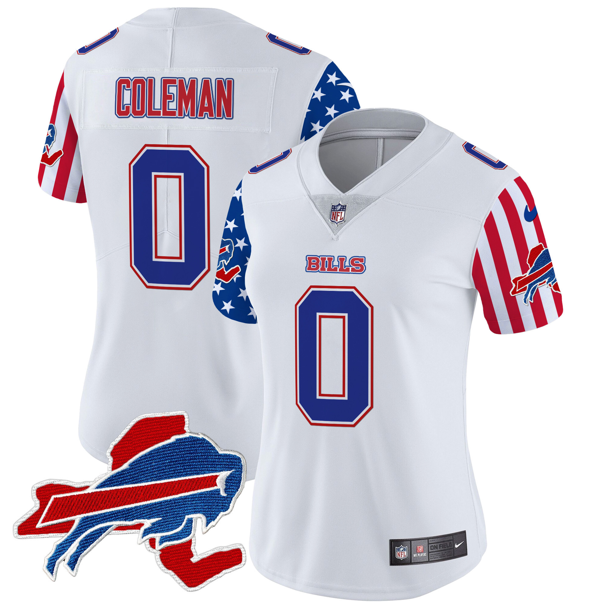 Women's Keon Coleman Buffalo Bills American Style Vapor Limited White Jersey - All Stitched