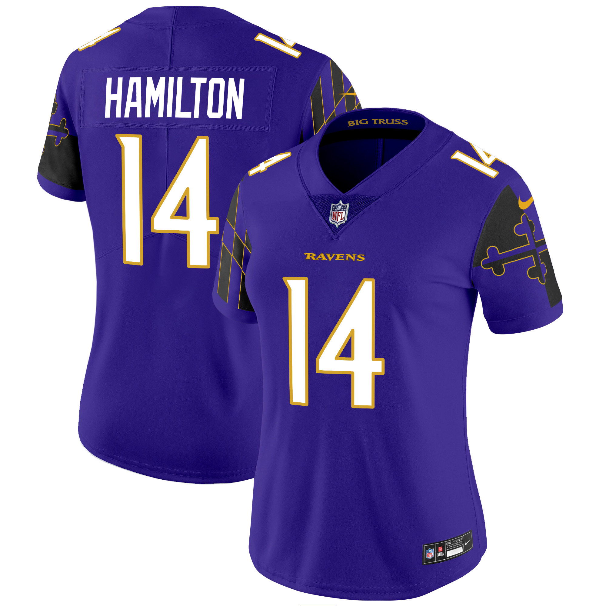 Women's Kyle Hamilton Baltimore Ravens Maryland Flag Vapor Limited Purple Jersey - All Stitched