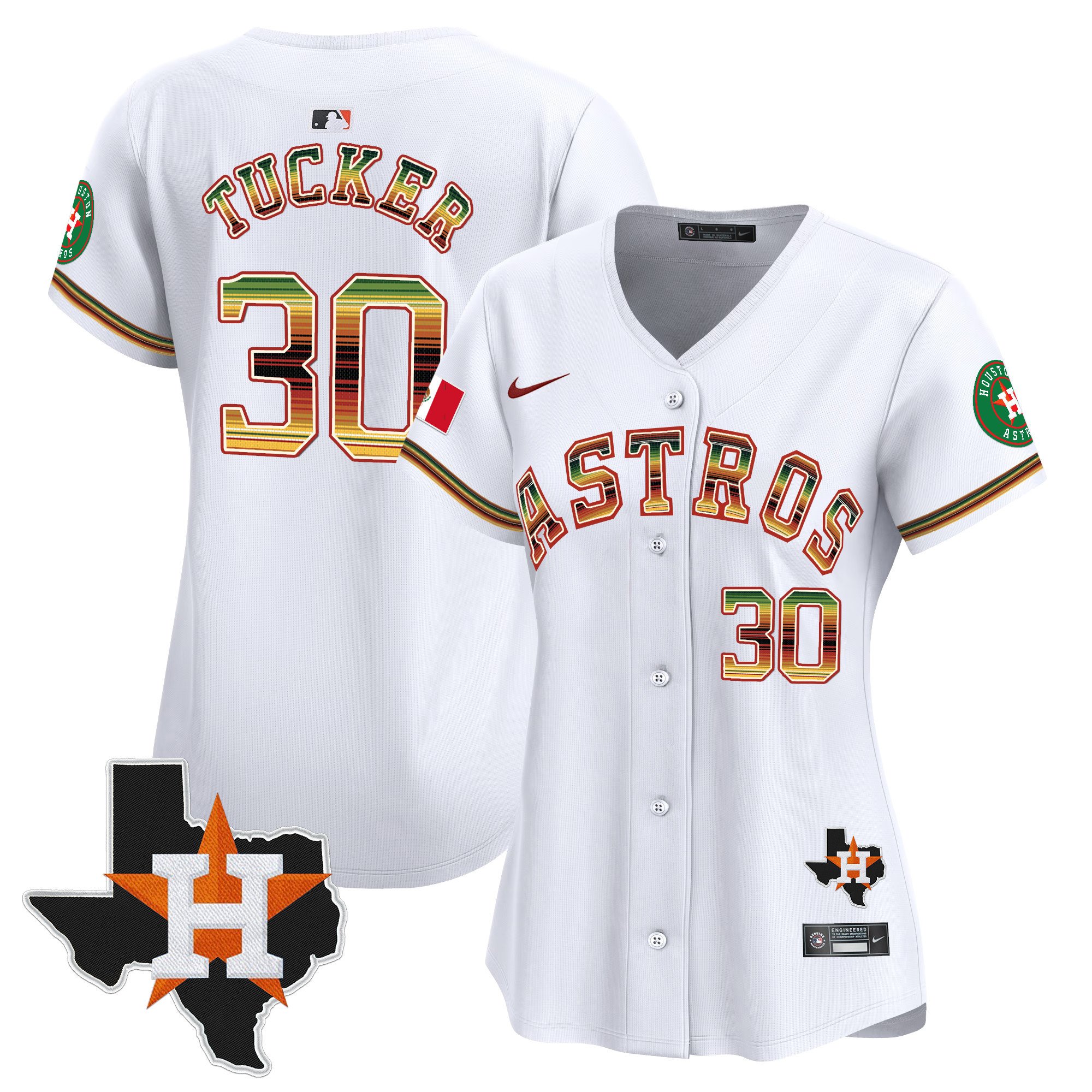 Women's Kyle Tucker Houston Astros Mexico Traditional Style Vapor Premier Limited White Jersey - All Stitched