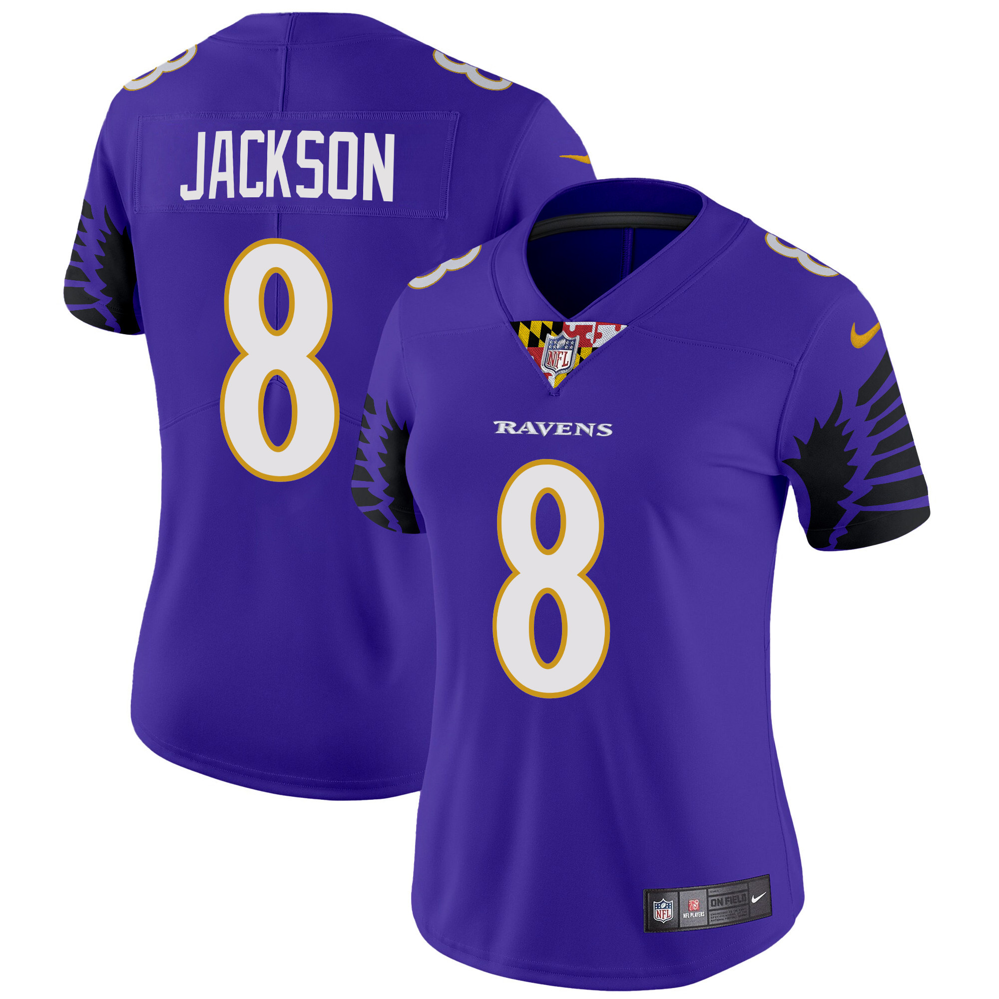 Women's Lamar Jackson Baltimore Ravens Special Vapor Limited Purple Jersey - All Stitched
