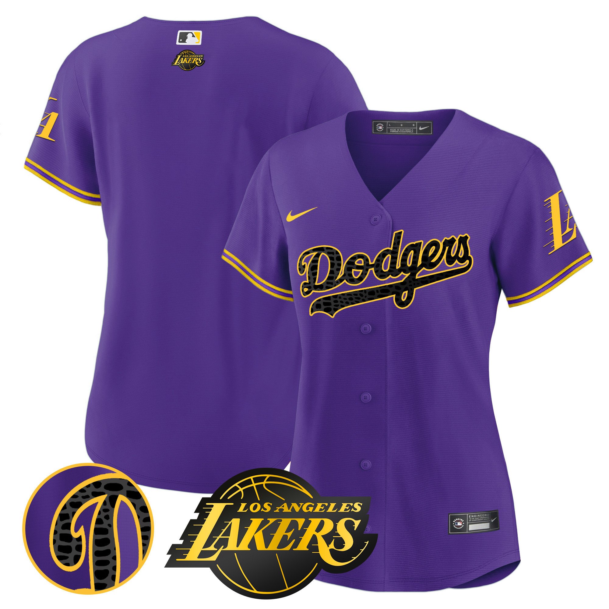 Women's Los Angeles Dodgers Cool Base Mamba Purple Jersey - All Stitched