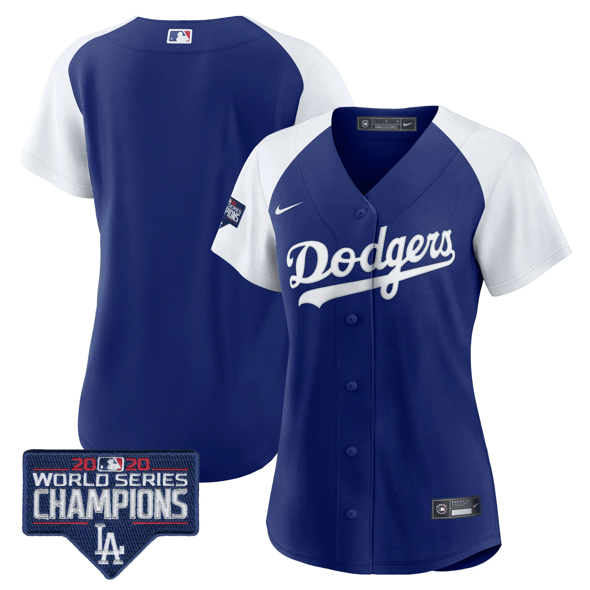 Women's Los Angeles Dodgers World Series Champions Patch Alternate Royal Jersey - All Stitched