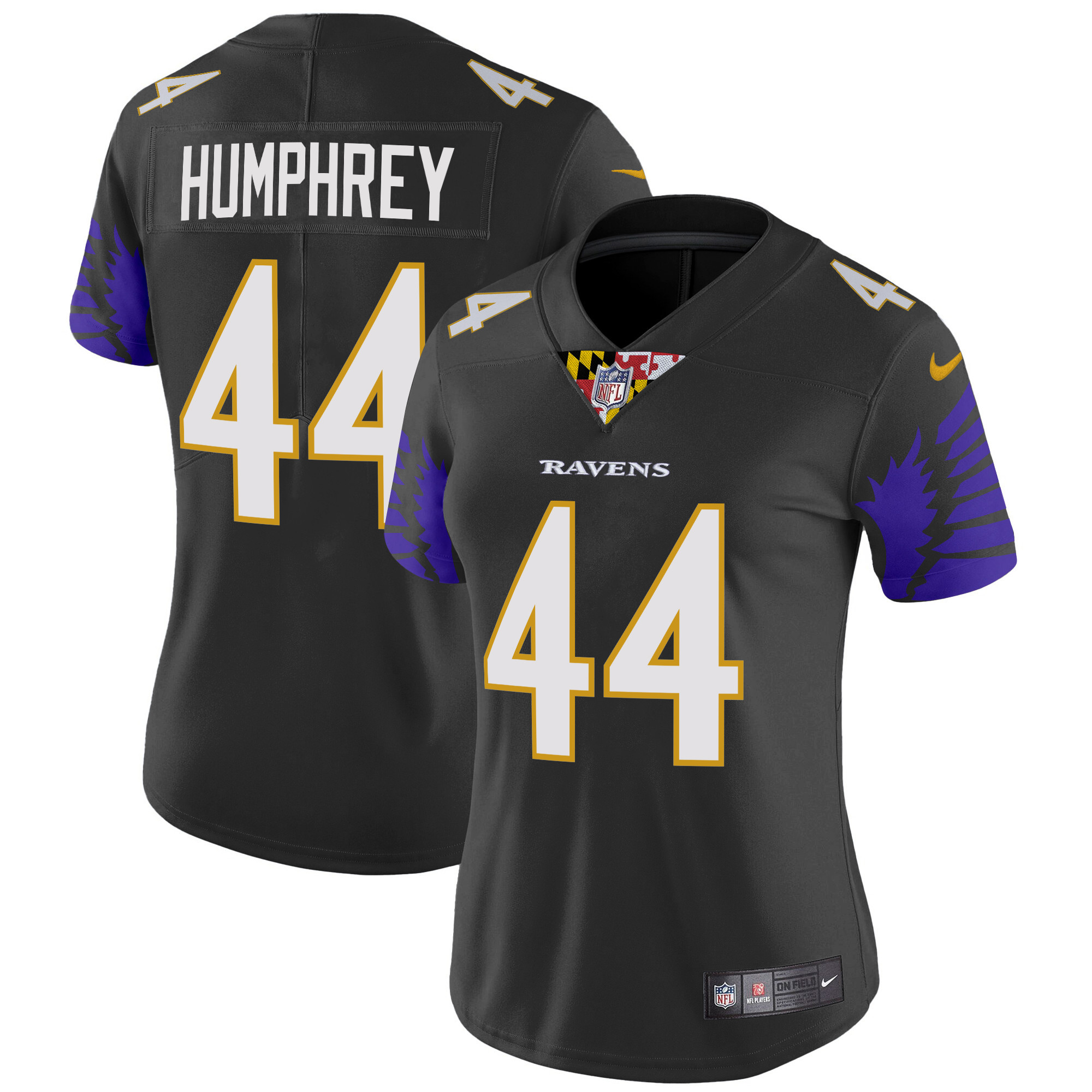 Women's Marlon Humphrey Baltimore Ravens Special Vapor Limited Black Jersey - All Stitched