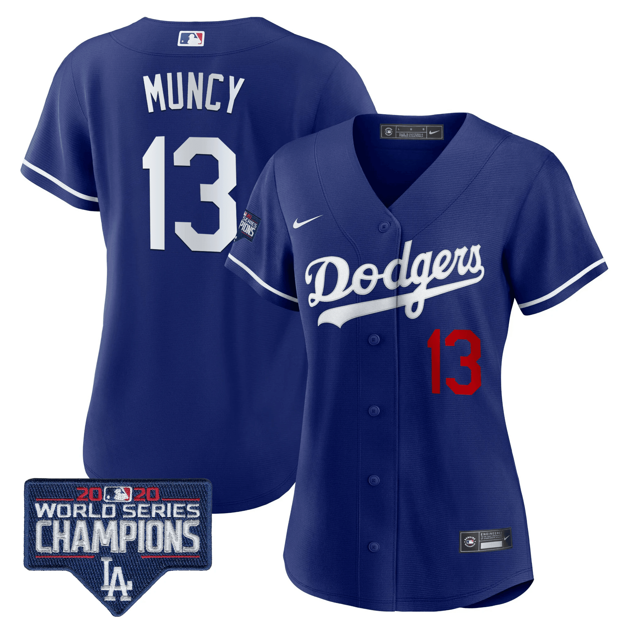 Women's Max Muncy Los Angeles Dodgers World Series Champions Patch Royal Jersey - All Stitched