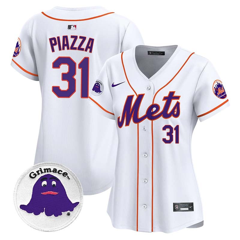Women's Mike Piazza New York Mets Grimace Vapor Premier Limited White Jersey - All Stitched