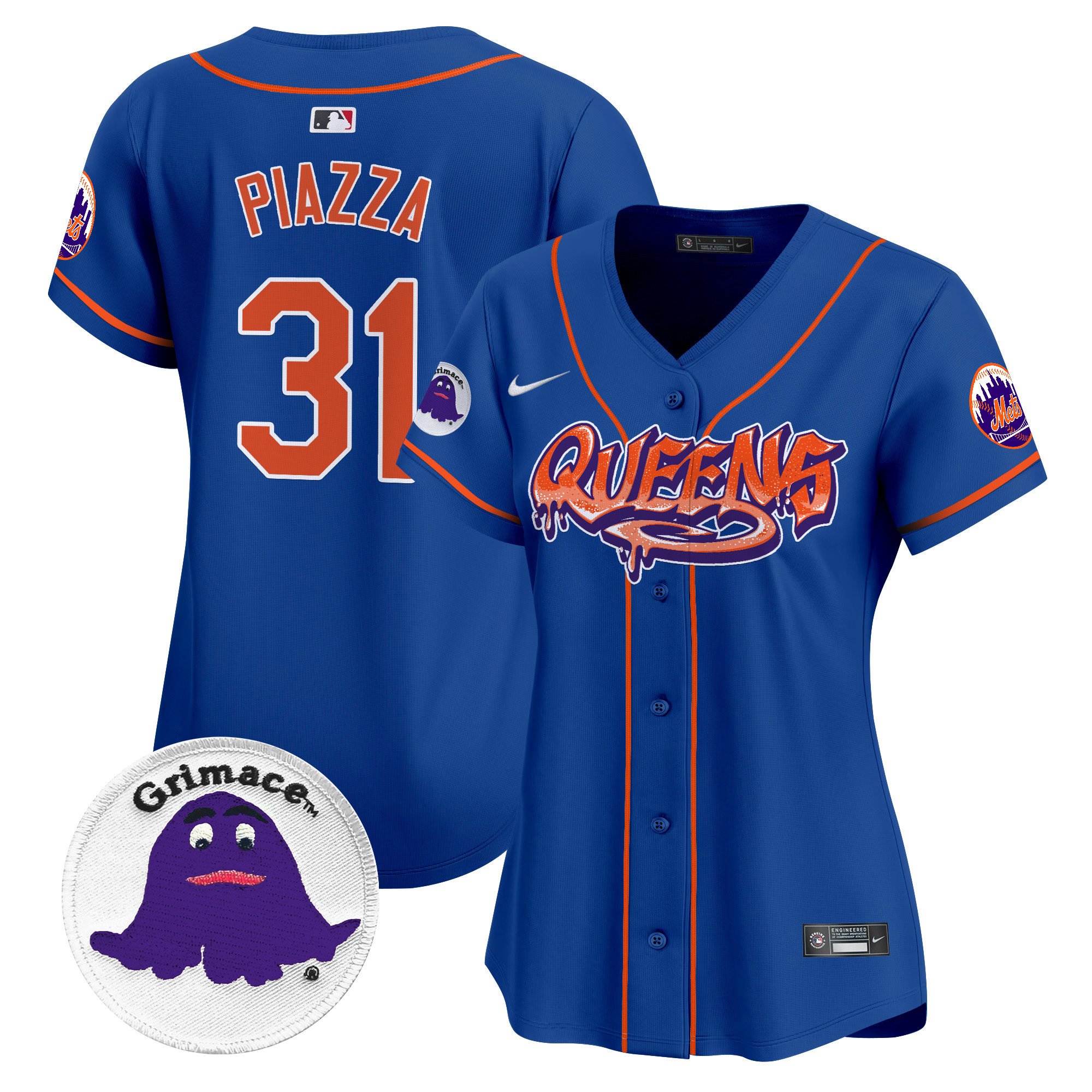 Women's Mike Piazza New York Mets Queens Graffiti Vapor Premier Limited Royal Jersey - All Stitched