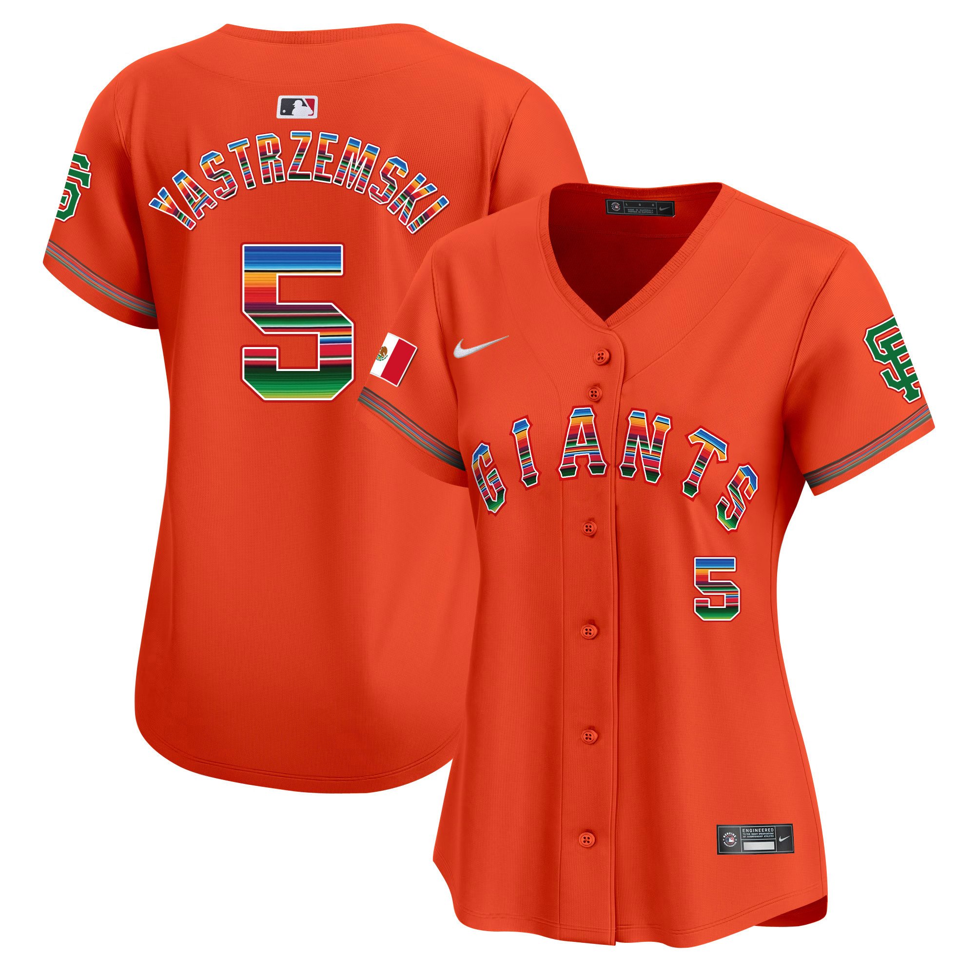 Women's Mike Yastrzemski San Francisco Giants Mexico Vapor Premier Limited Orange Jersey - All Stitched