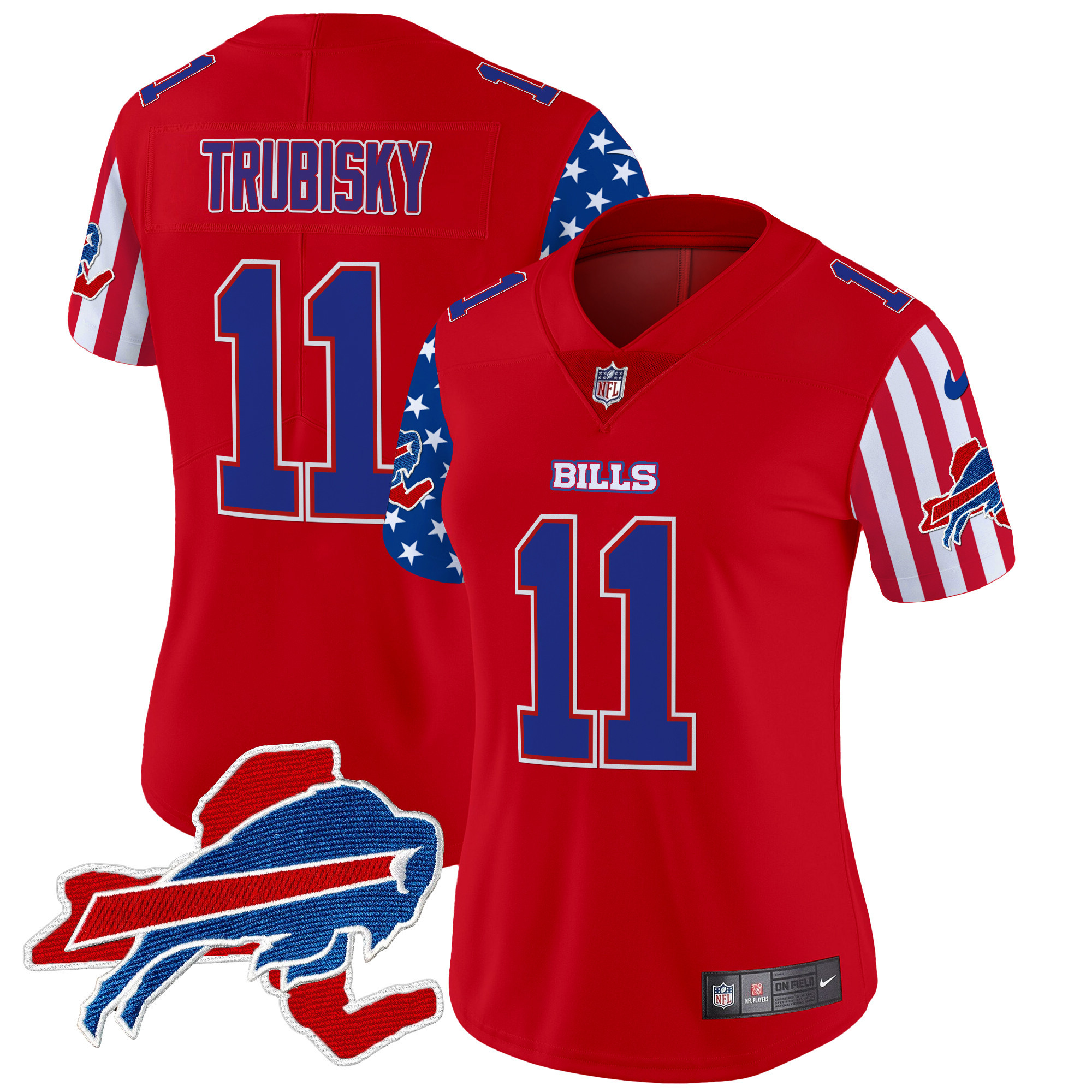 Women's Mitchell Trubisky Buffalo Bills American Style Vapor Limited Red Jersey - All Stitched