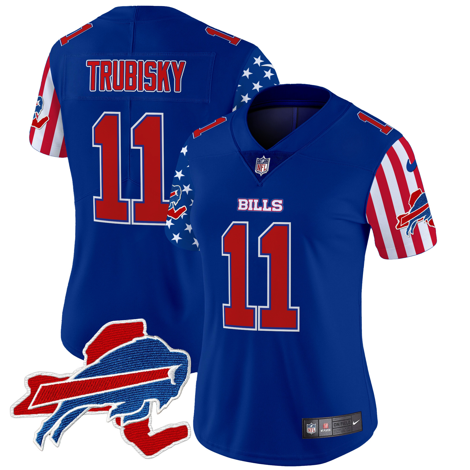 Women's Mitchell Trubisky Buffalo Bills American Style Vapor Limited Royal Jersey - All Stitched