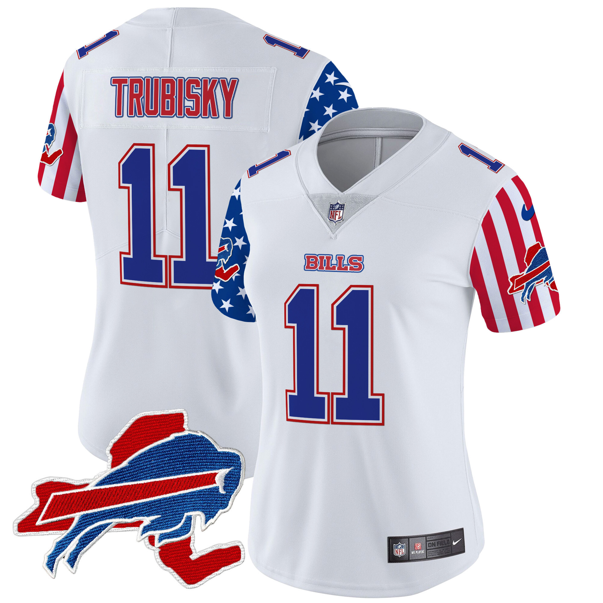 Women's Mitchell Trubisky Buffalo Bills American Style Vapor Limited White Jersey - All Stitched