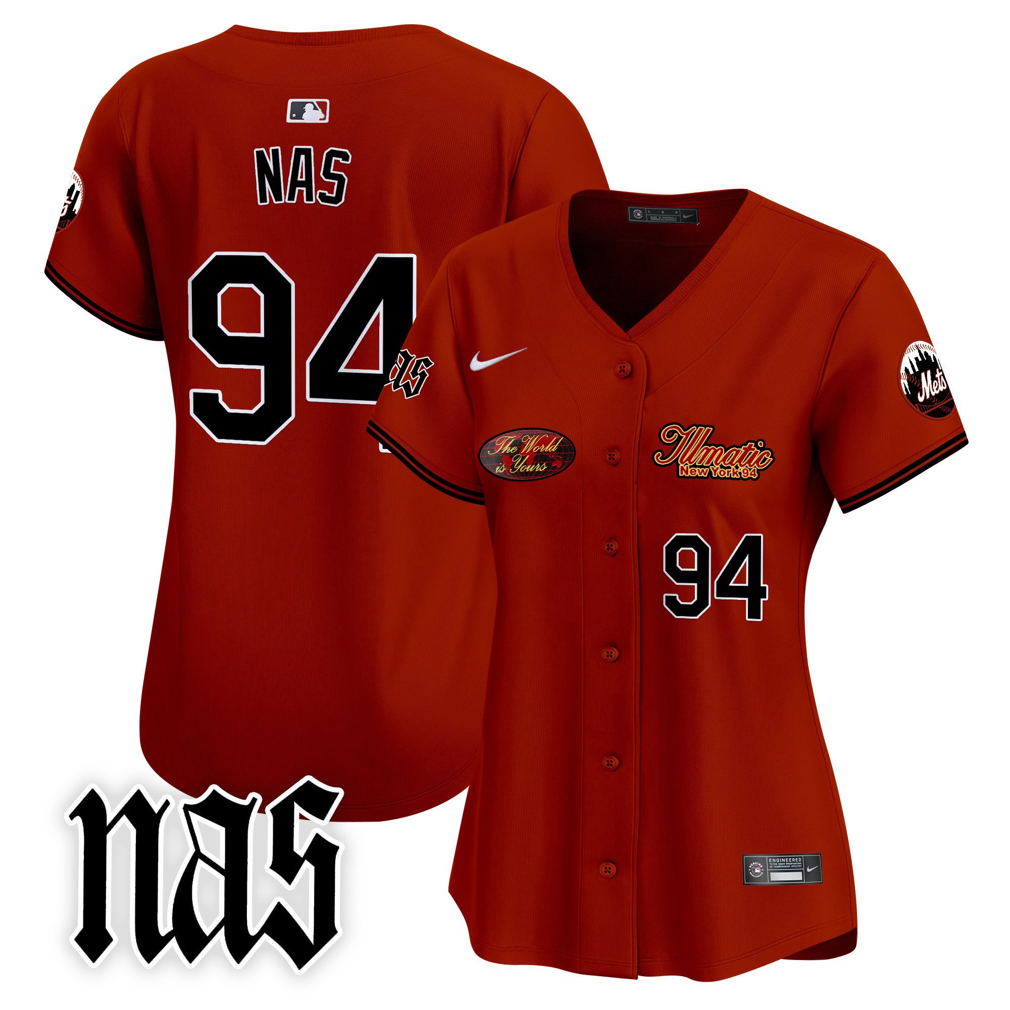 Women's Nas New York Mets Nas Illmatic Vapor Premier Limited Illmatic Jersey V2 - All Stitched