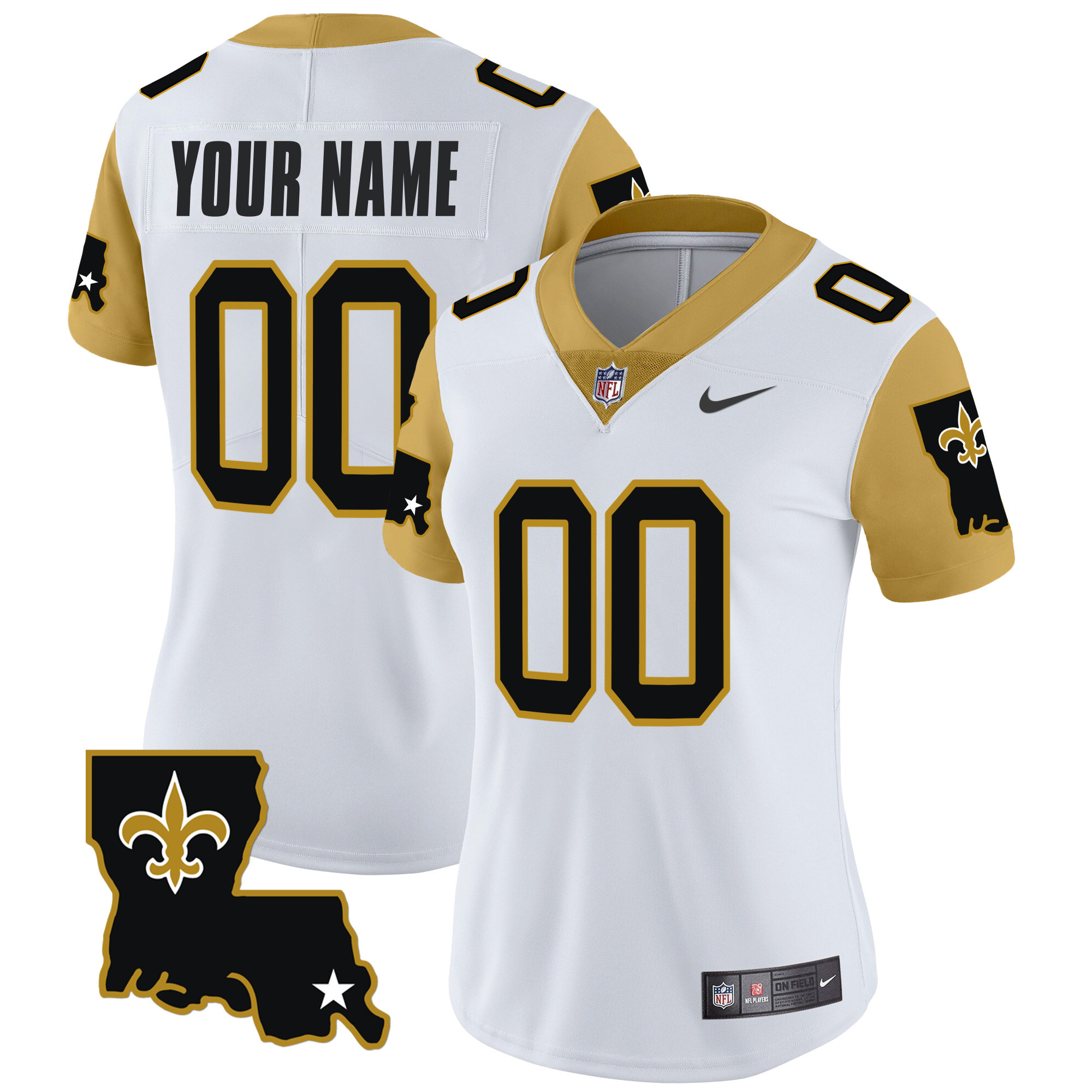 Women's New Orleans Saints 1987 Legacy Vapor Limited Custom White Jersey V2 - All Stitched