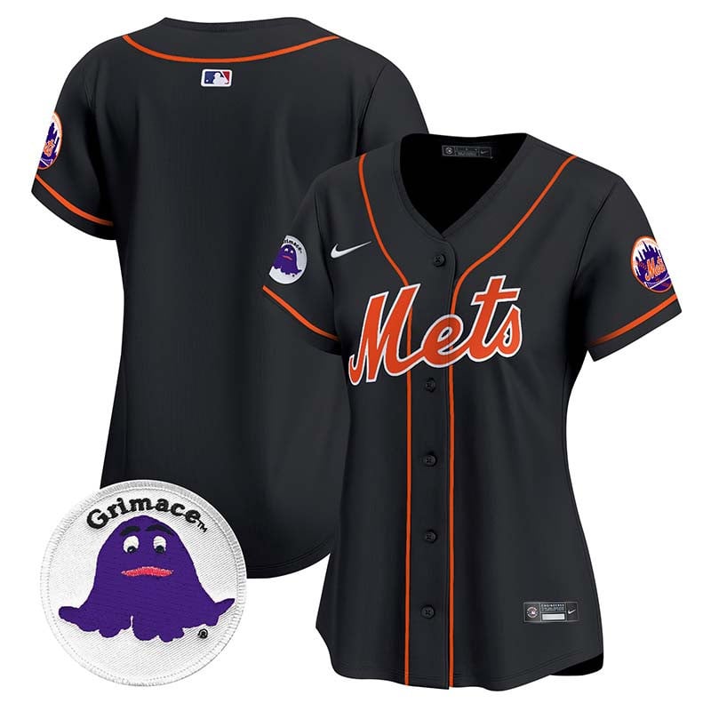 Women's New York Mets Grimace Vapor Premier Limited Black Jersey - All Stitched