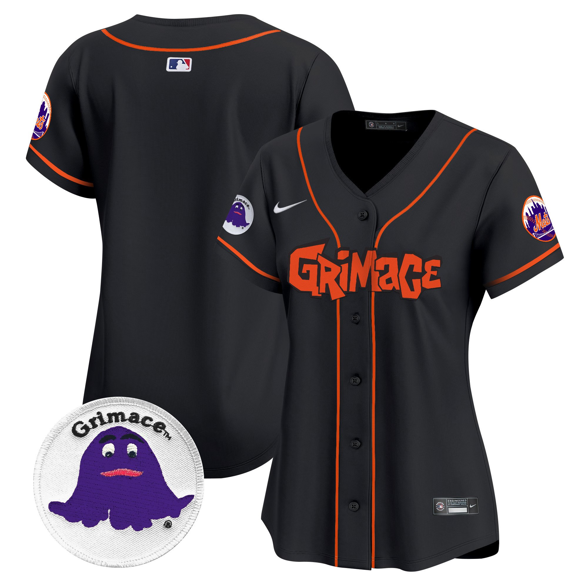 Women's New York Mets Grimace Vapor Premier Limited Black Jersey V2 - All Stitched