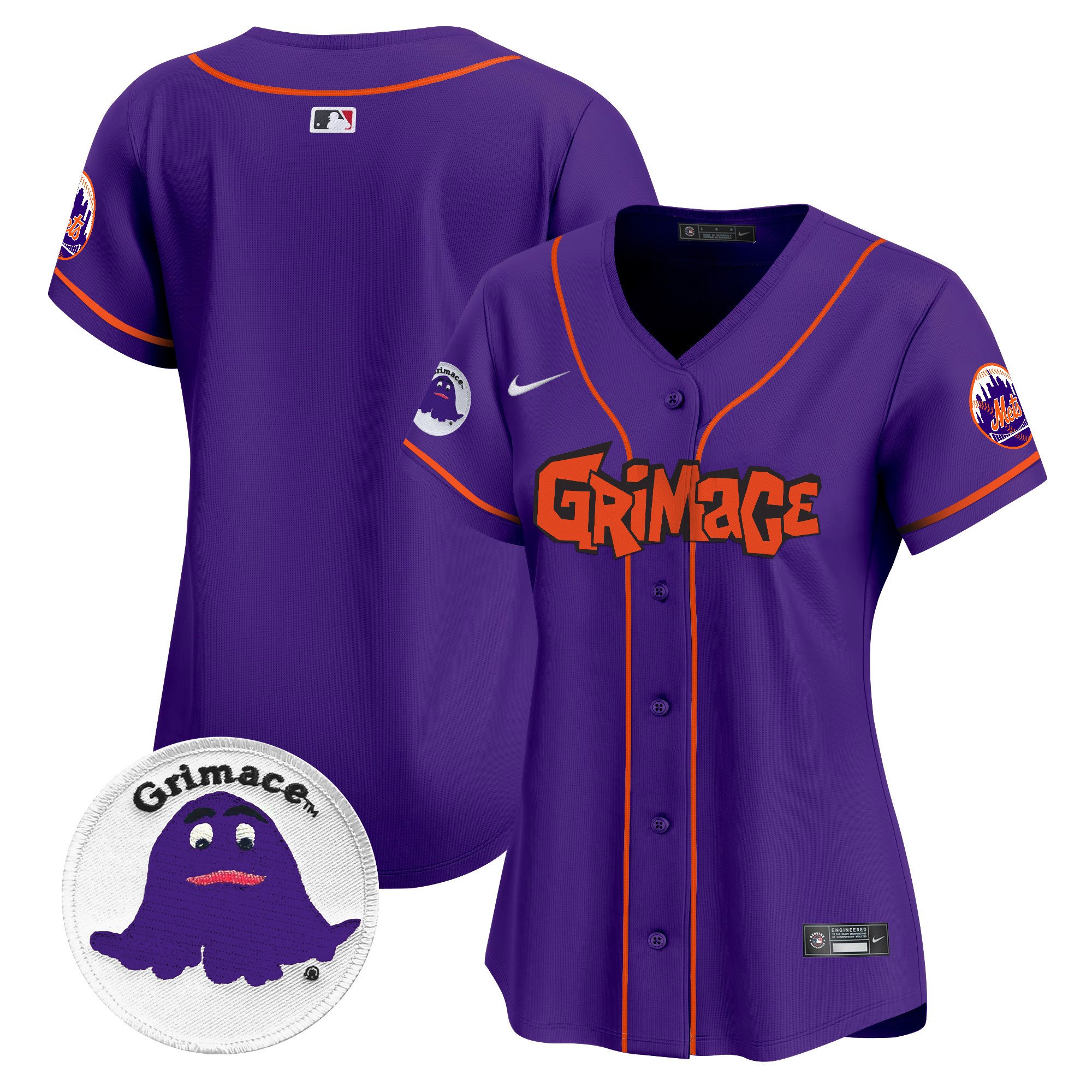 Women's New York Mets Grimace Vapor Premier Limited Purple Jersey V2 - All Stitched