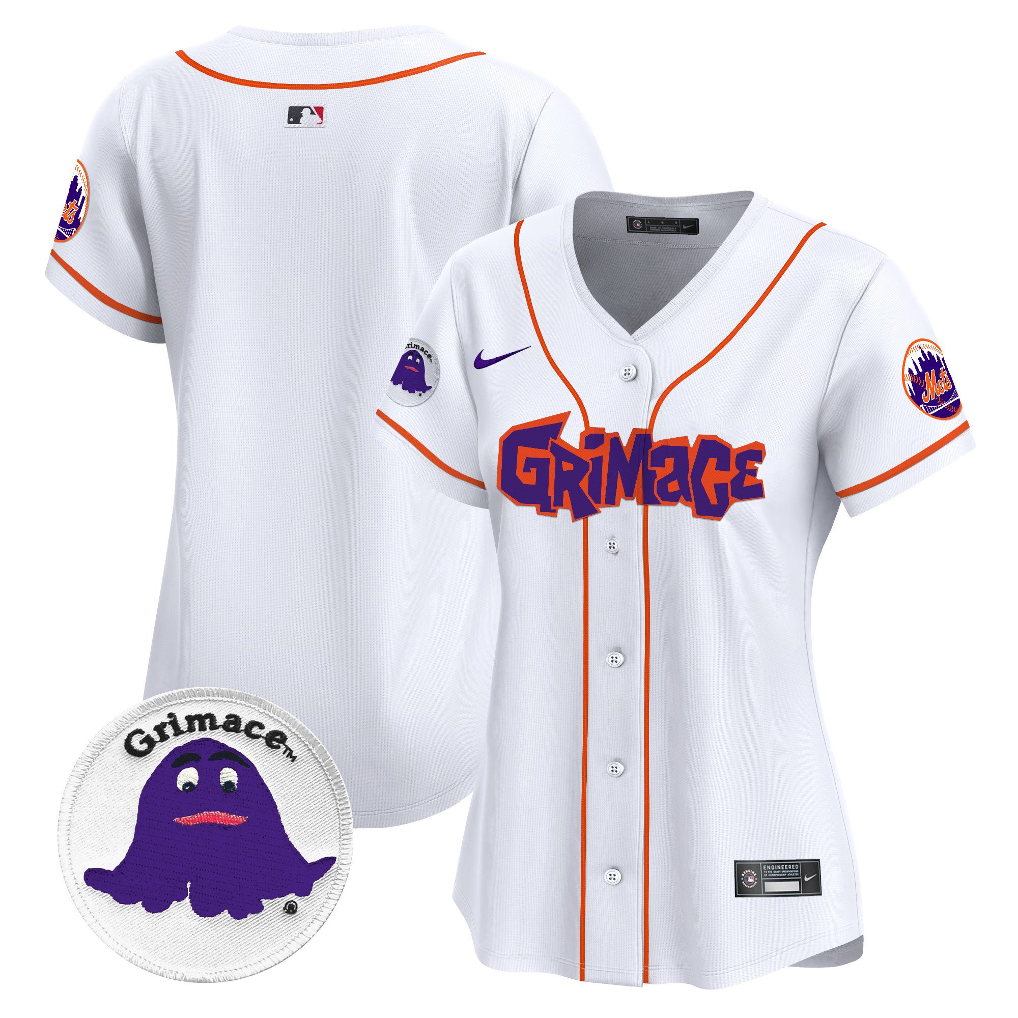 Women's New York Mets Grimace Vapor Premier Limited White Jersey V2 - All Stitched
