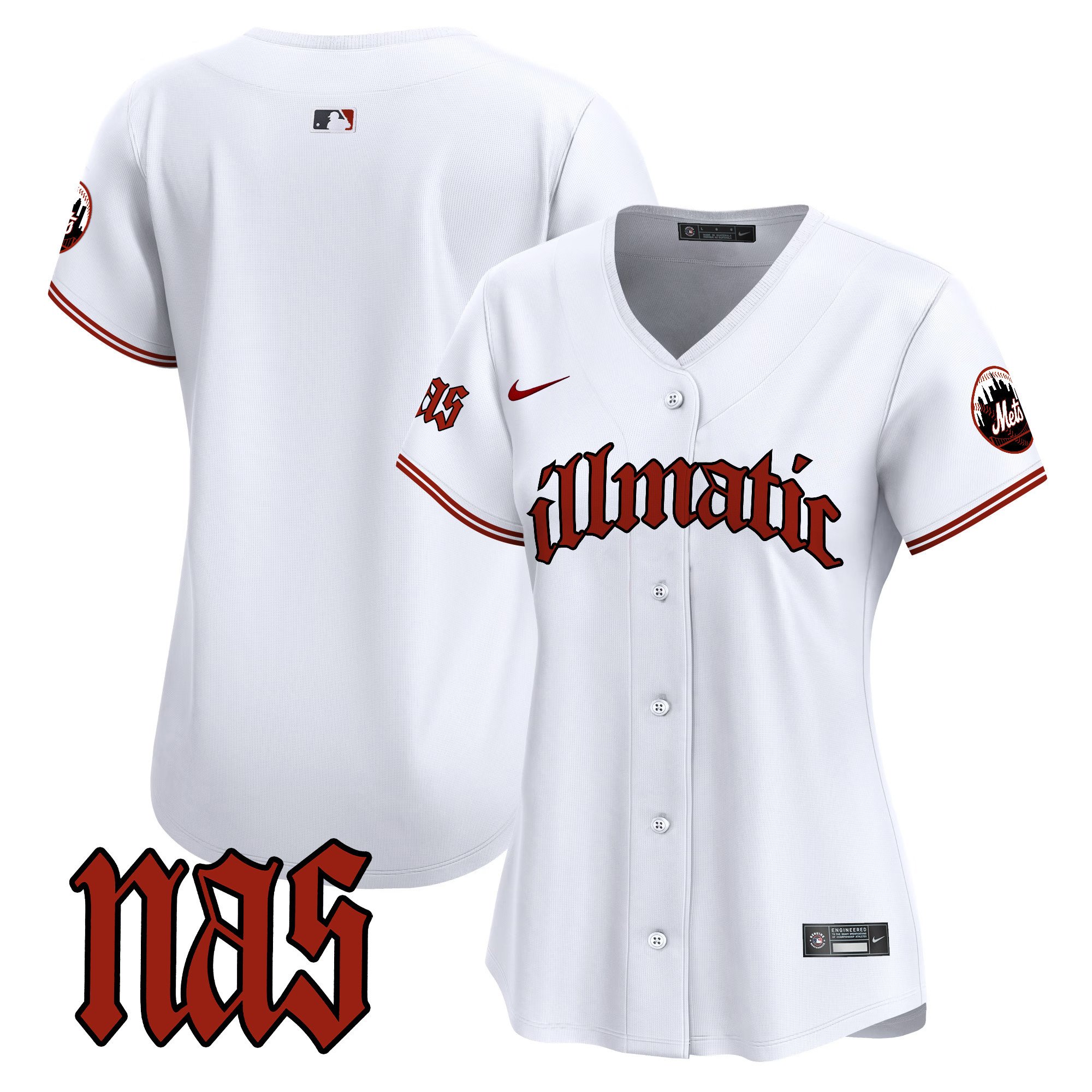 Women's New York Mets Nas Illmatic Vapor Premier Limited White Jersey - All Stitched