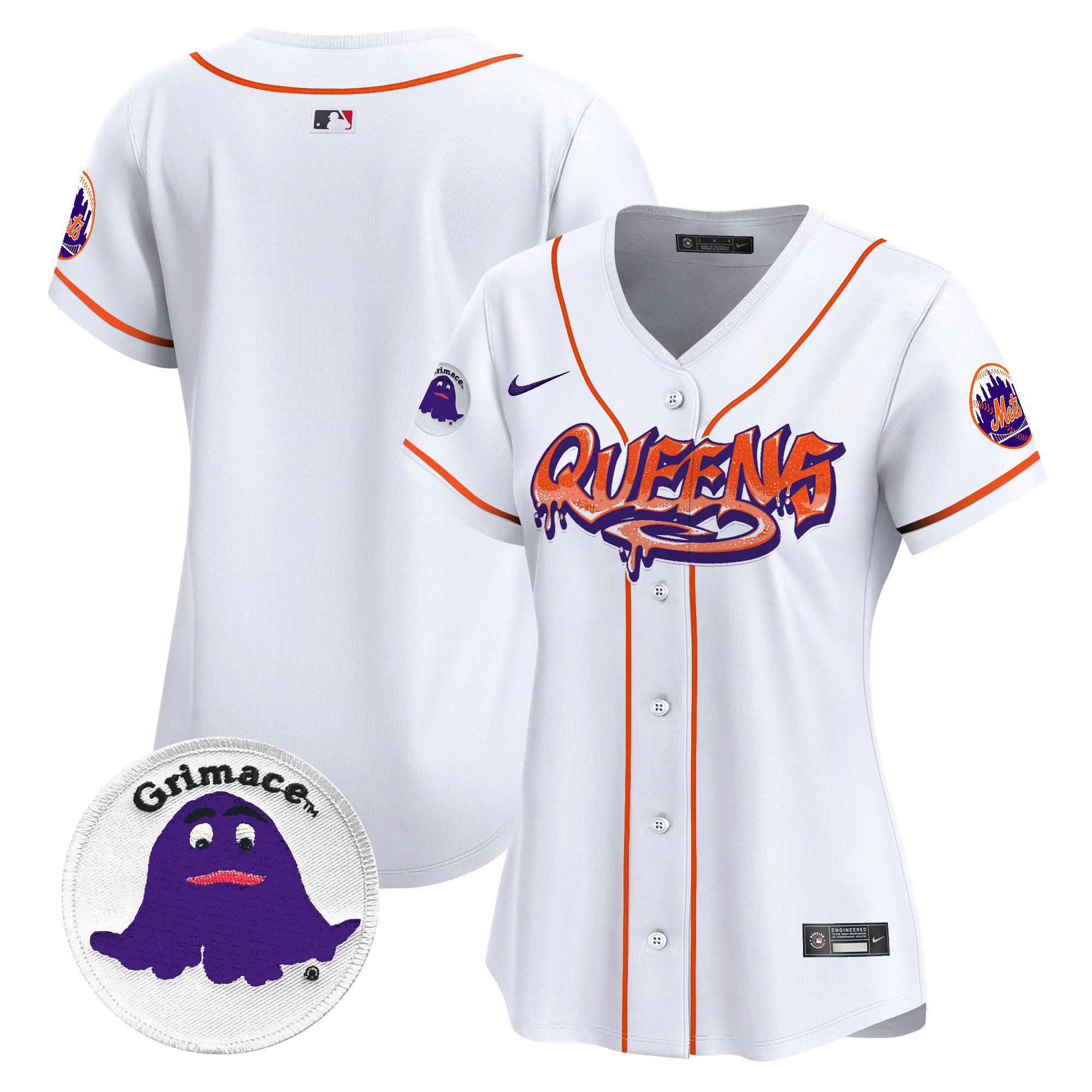 Women's New York Mets Queens Graffiti Vapor Premier Limited White Jersey - All Stitched