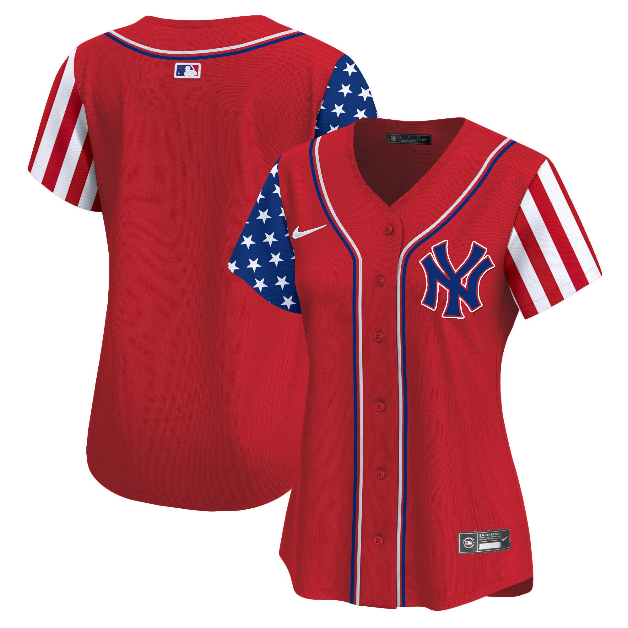 Women's New York Yankees 2024 Independence Day Vapor Premier Limited Red Jersey - All Stitched
