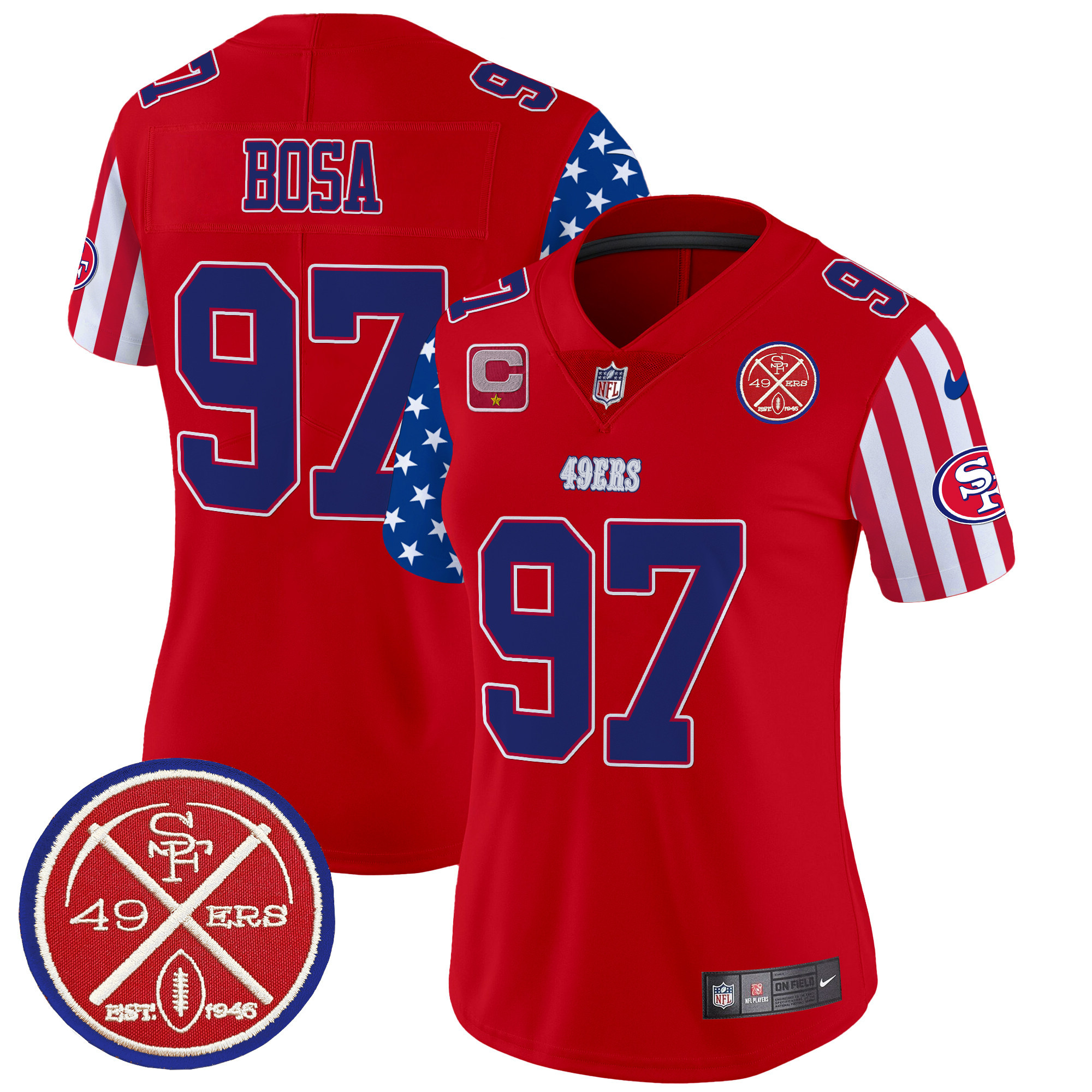 Women's Nick Bosa San Francisco 49ers American Style Vapor Limited Red Jersey - All Stitched