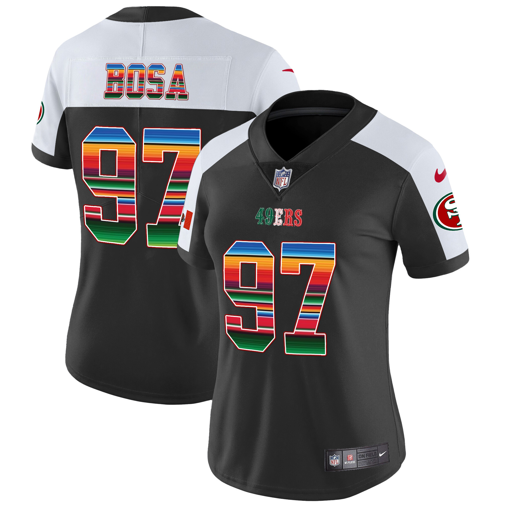 Women's Nick Bosa San Francisco 49ers Mexico Vapor Black Alternate Jersey V3 - All Stitched