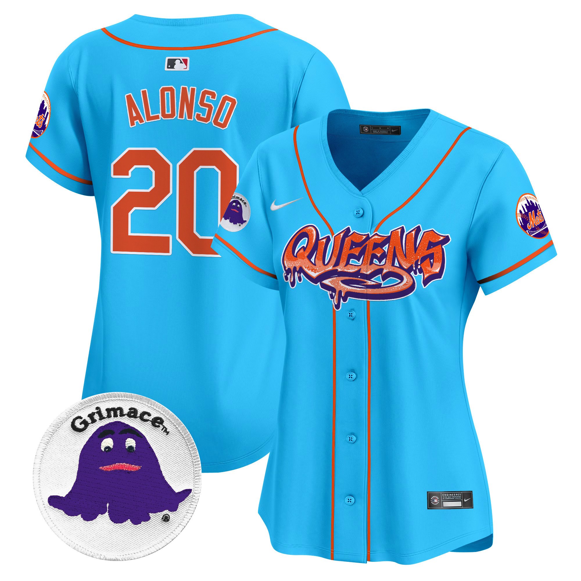 Women's Pete Alonso New York Mets Queens Graffiti Vapor Premier Limited Light Blue Jersey - All Stitched