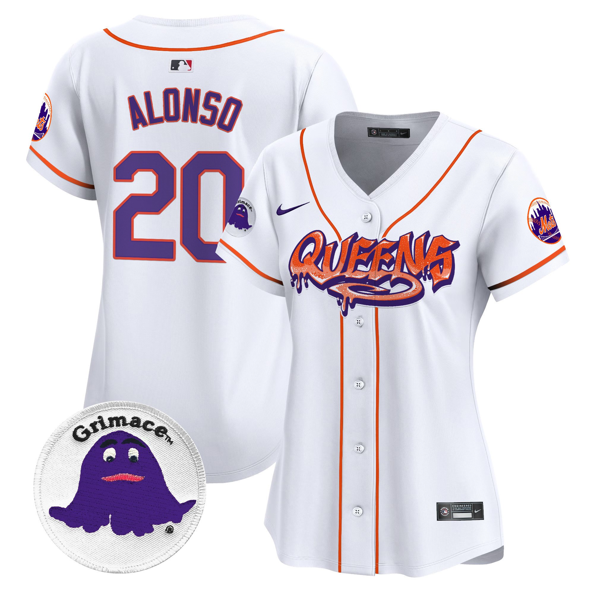 Women's Pete Alonso New York Mets Queens Graffiti Vapor Premier Limited White Jersey - All Stitched