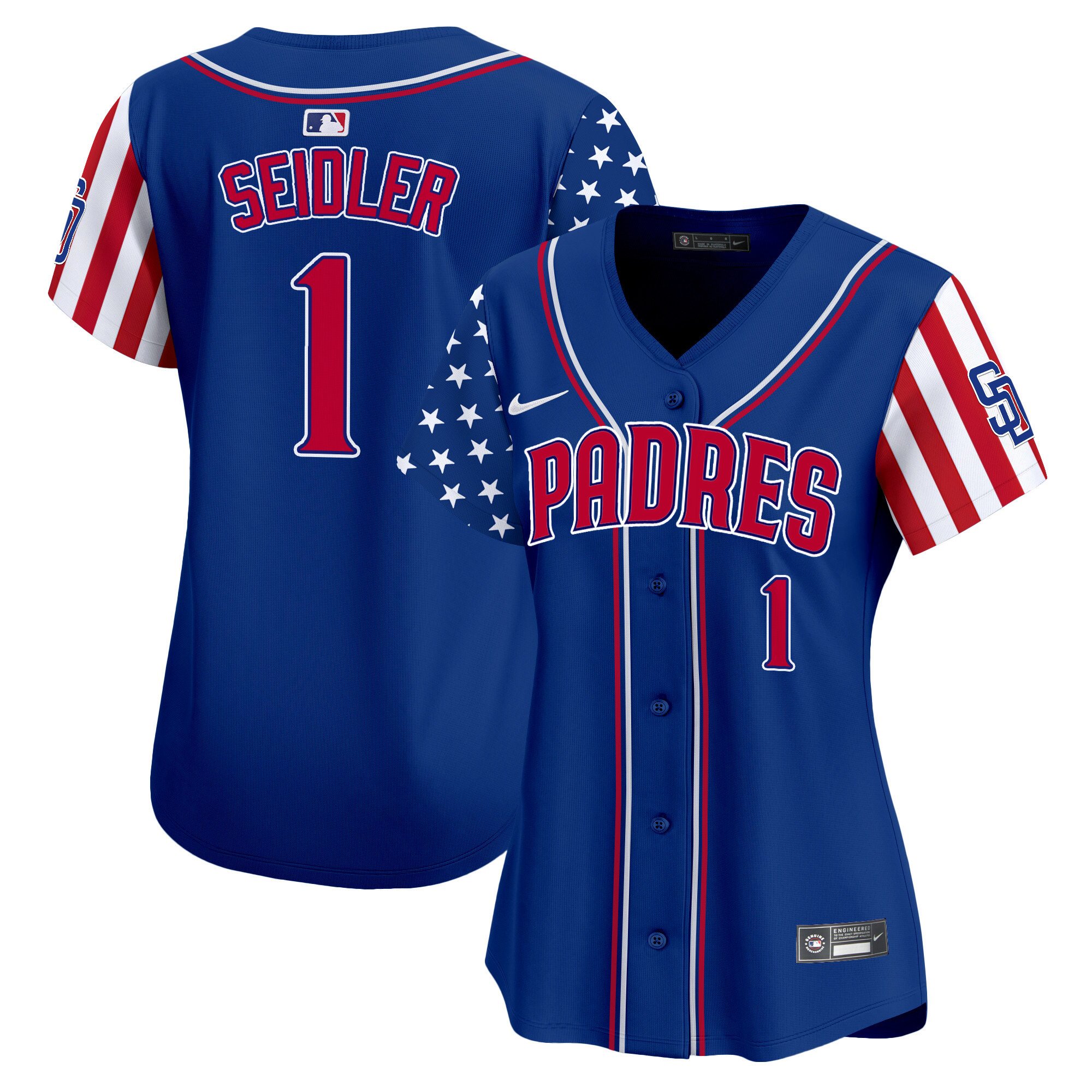 Women's Peter Seidler San Diego Padres 2024 Independence Day Vapor Premier Limited Royal Jersey - All Stitched