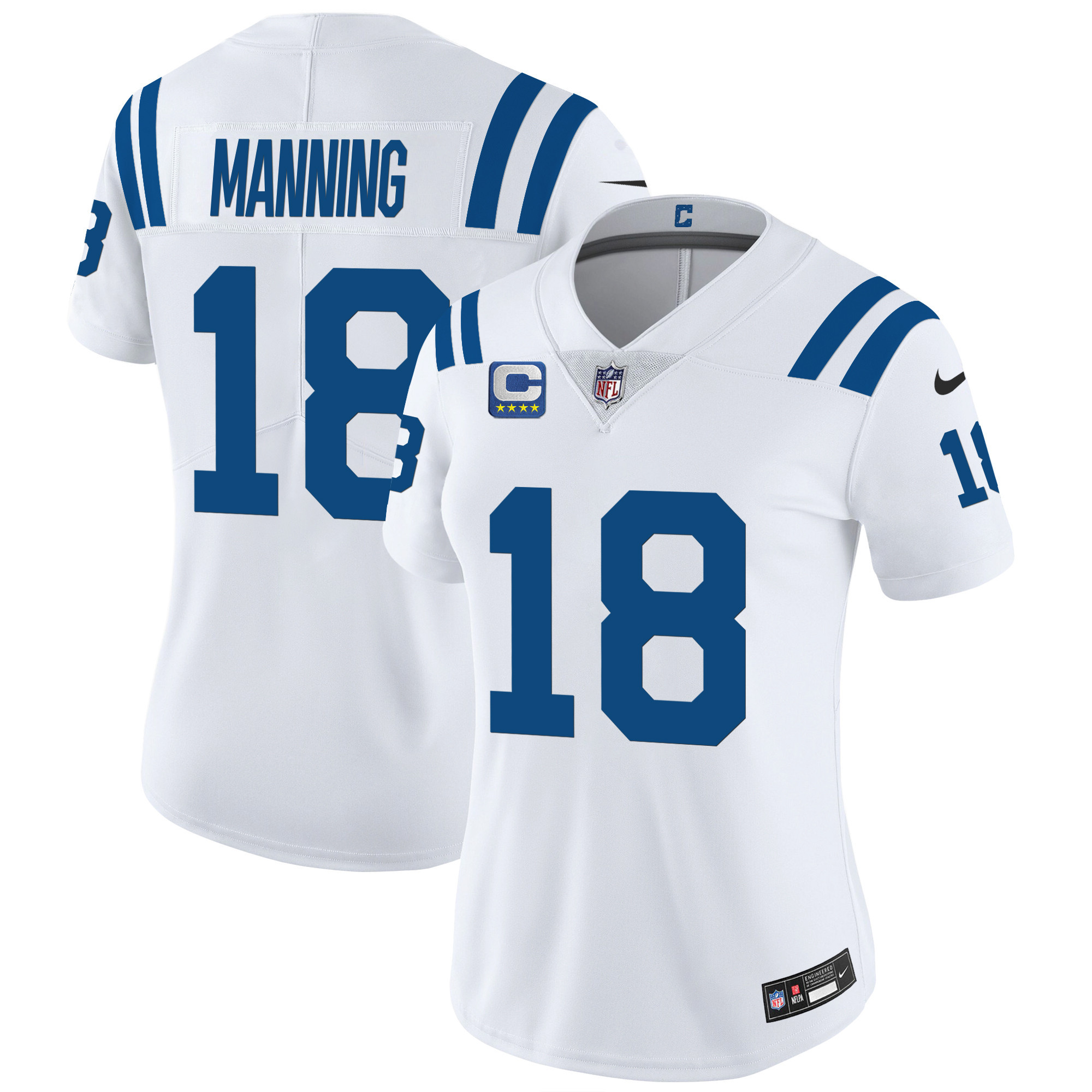 Women's Peyton Manning Indianapolis Colts Vapor Limited White Jersey - All Stitched