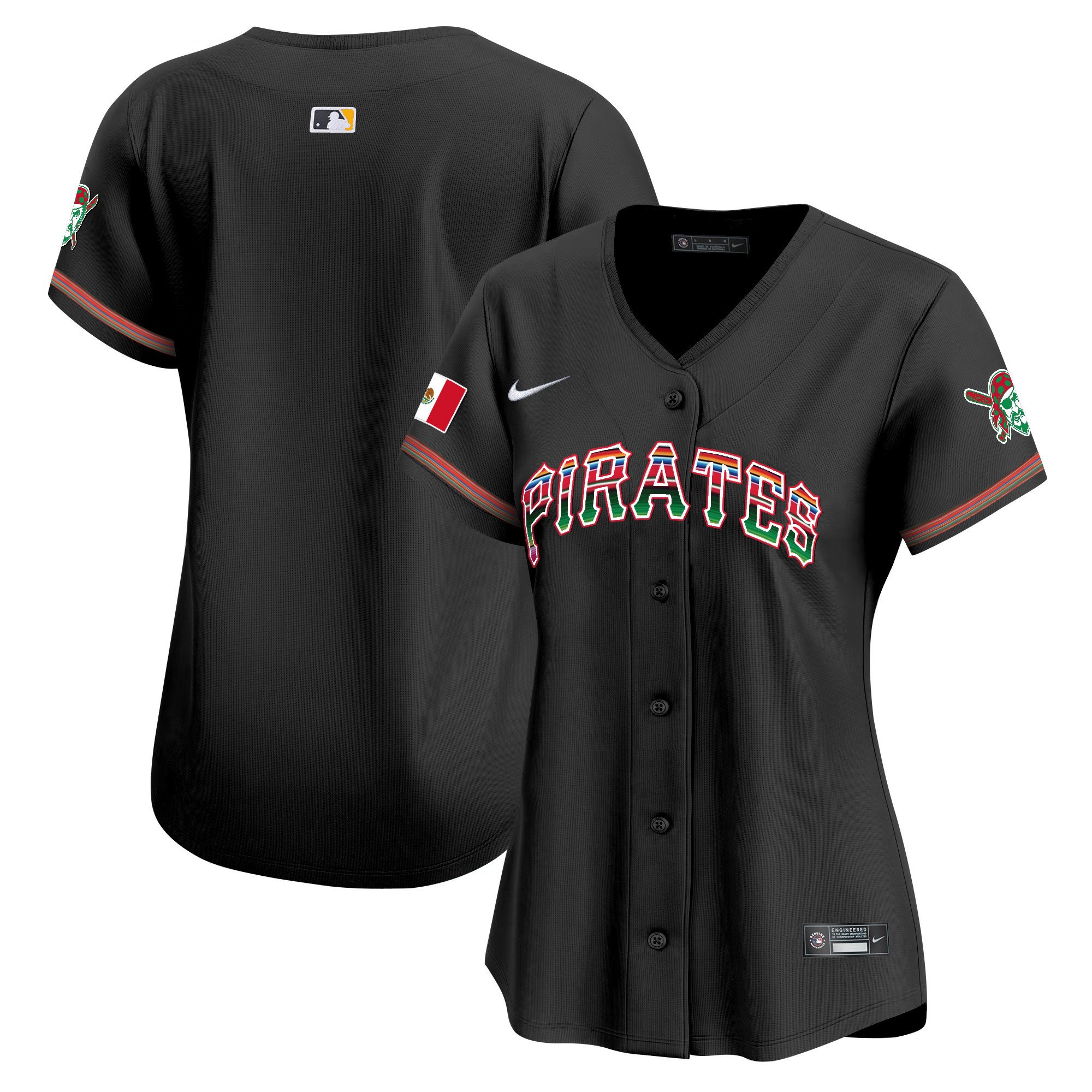 Women's Pittsburgh Pirates Mexico Vapor Premier Limited Black Jersey - All Stitched