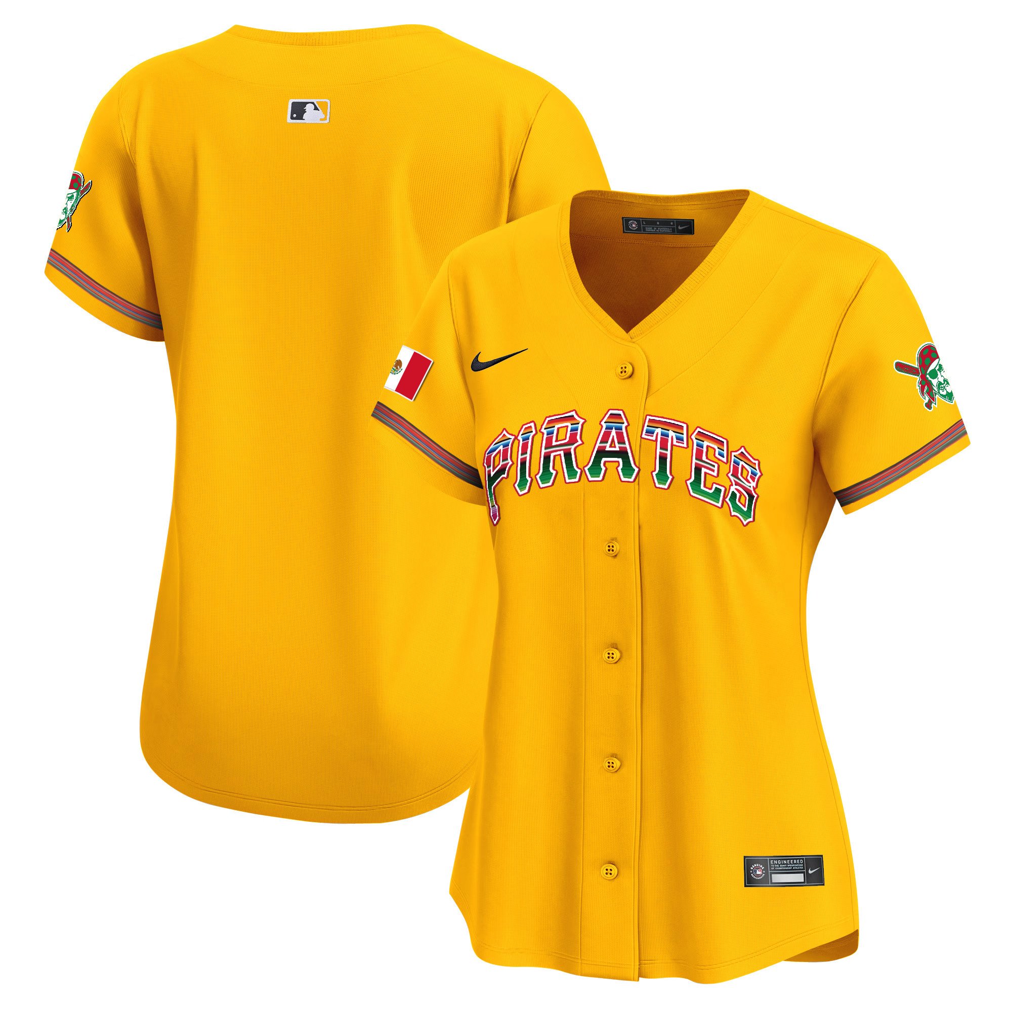 Women's Pittsburgh Pirates Mexico Vapor Premier Limited Gold Jersey - All Stitched