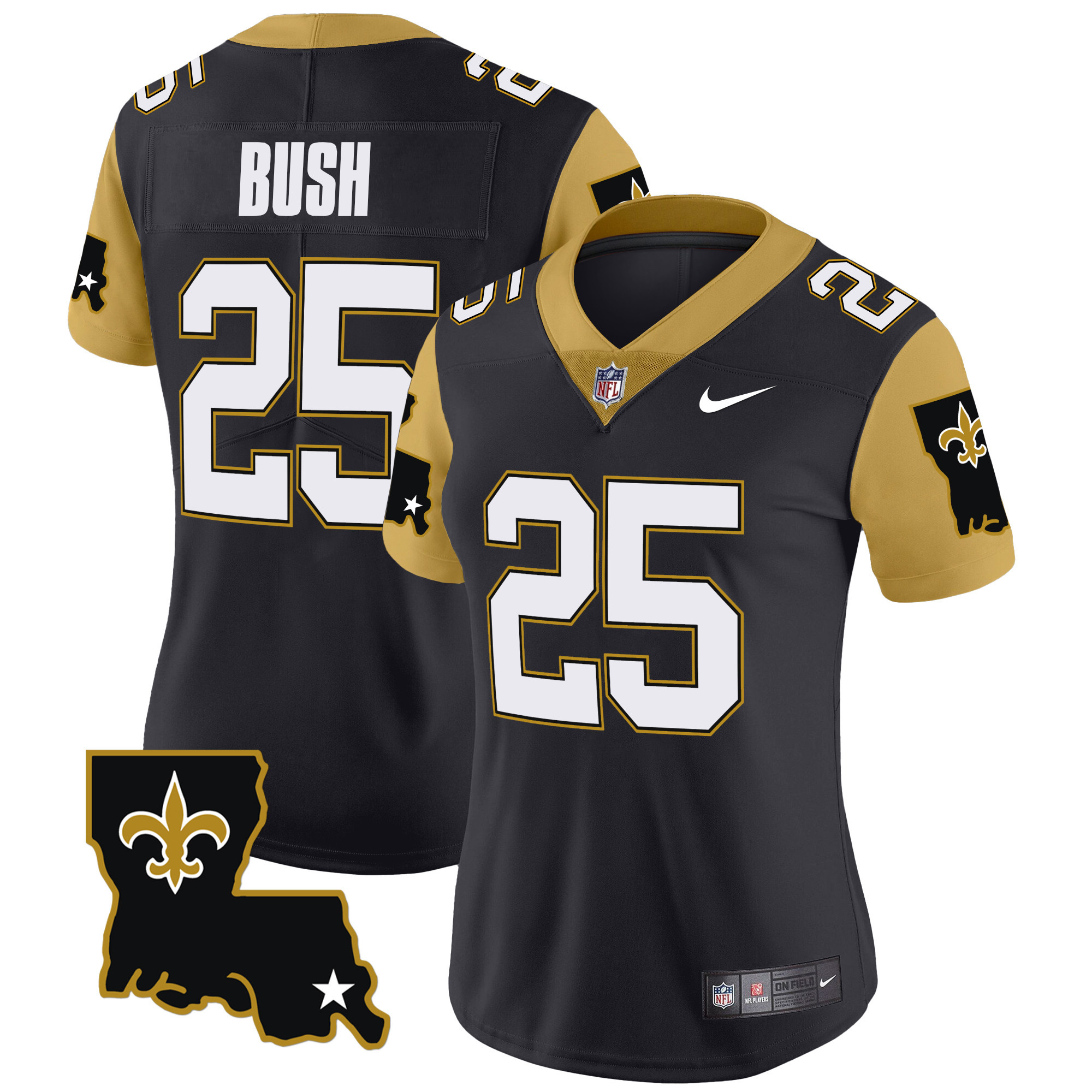Women's Reggie Bush New Orleans Saints 1987 Legacy Vapor Limited Black Jersey V2 - All Stitched