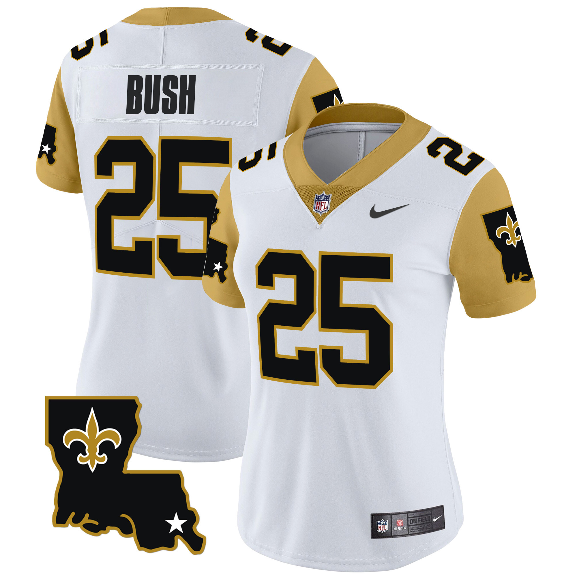 Women's Reggie Bush New Orleans Saints 1987 Legacy Vapor Limited White Jersey V2 - All Stitched