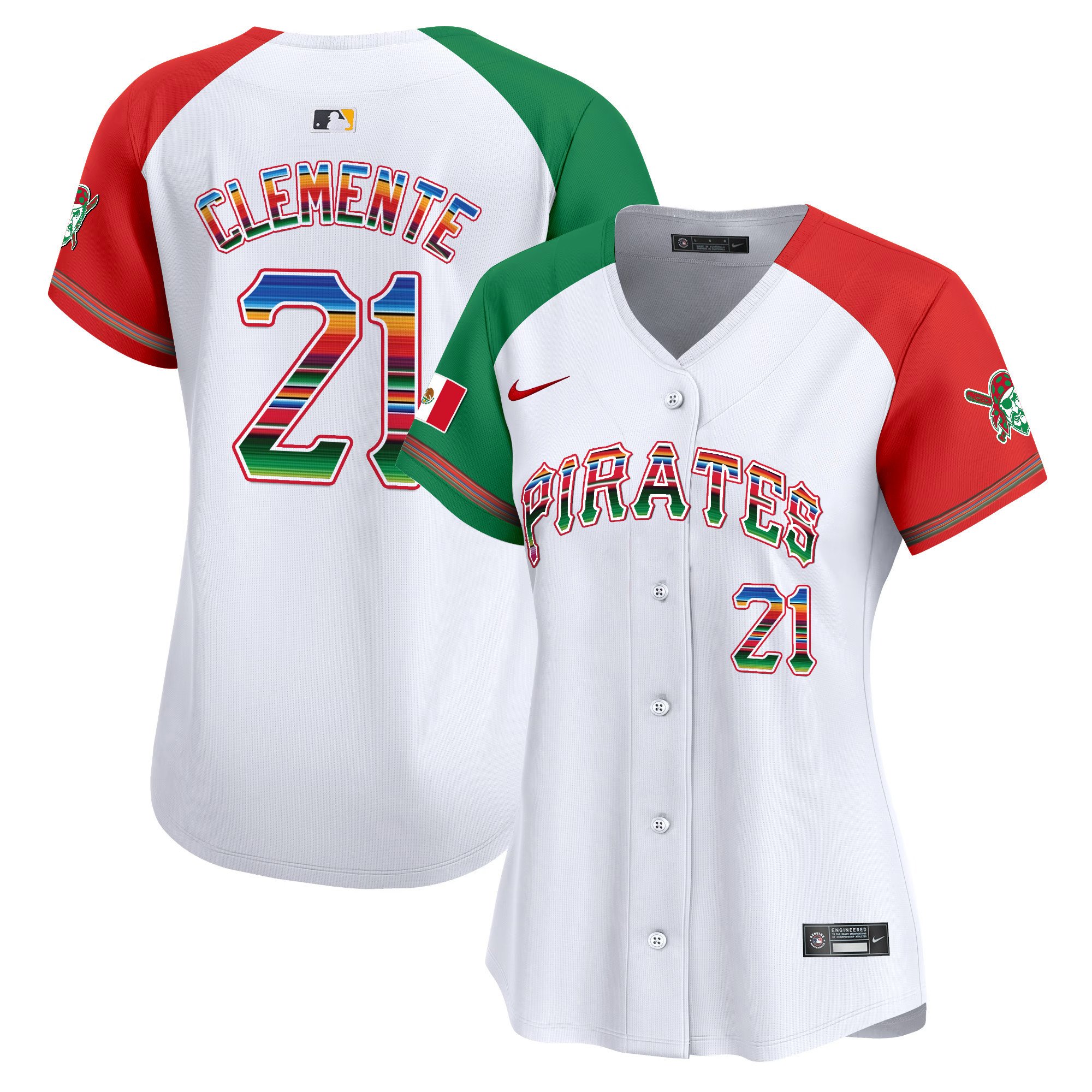 Women's Roberto Clemente Pittsburgh Pirates Mexico Vapor Premier Limited Alternate Jersey - All Stitched