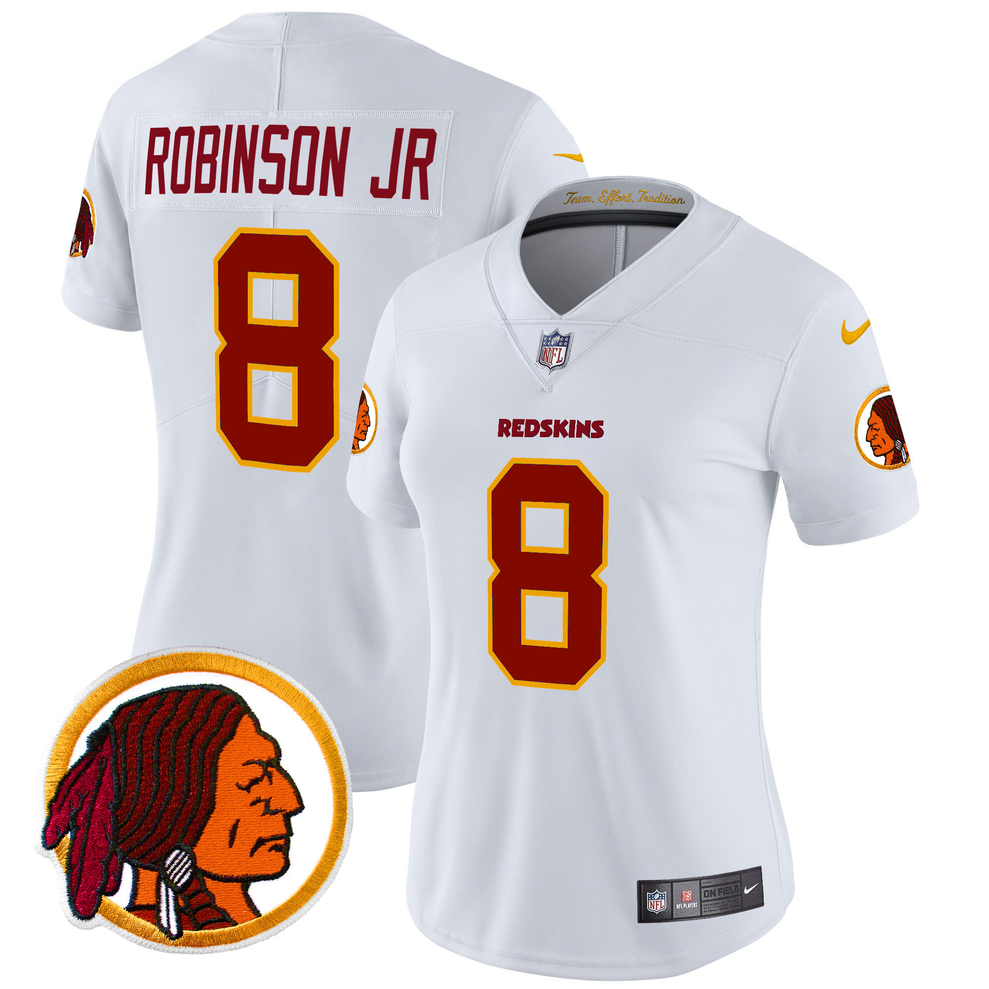 Women's Robinson Jr. Washington Redskins Throwback Vapor Limited White Jersey V2 - All Stitched