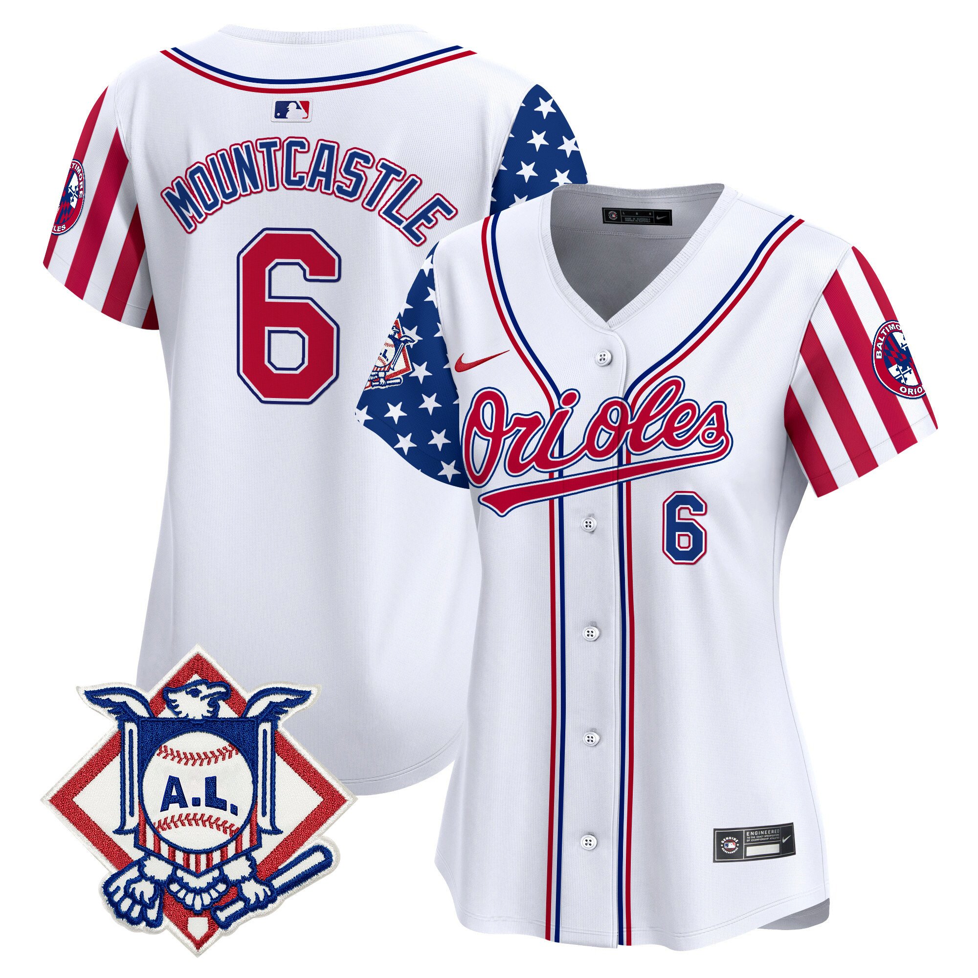 Women's Ryan Mountcastle Baltimore Orioles 2024 Fourth of July Vapor Premier Limited White Jersey - All Stitched
