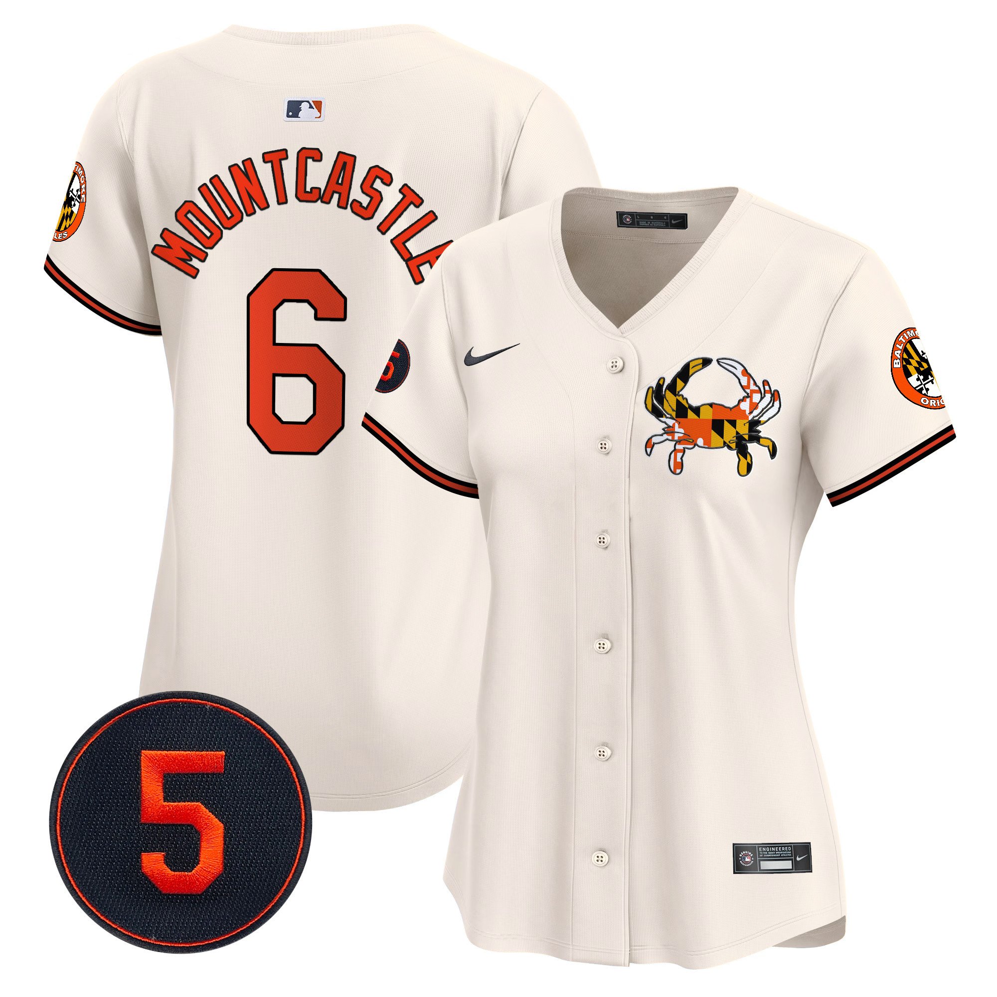 Women's Ryan Mountcastle Baltimore Orioles Robinson Patch Vapor Premier Limited Cream Jersey V3 - All Stitched