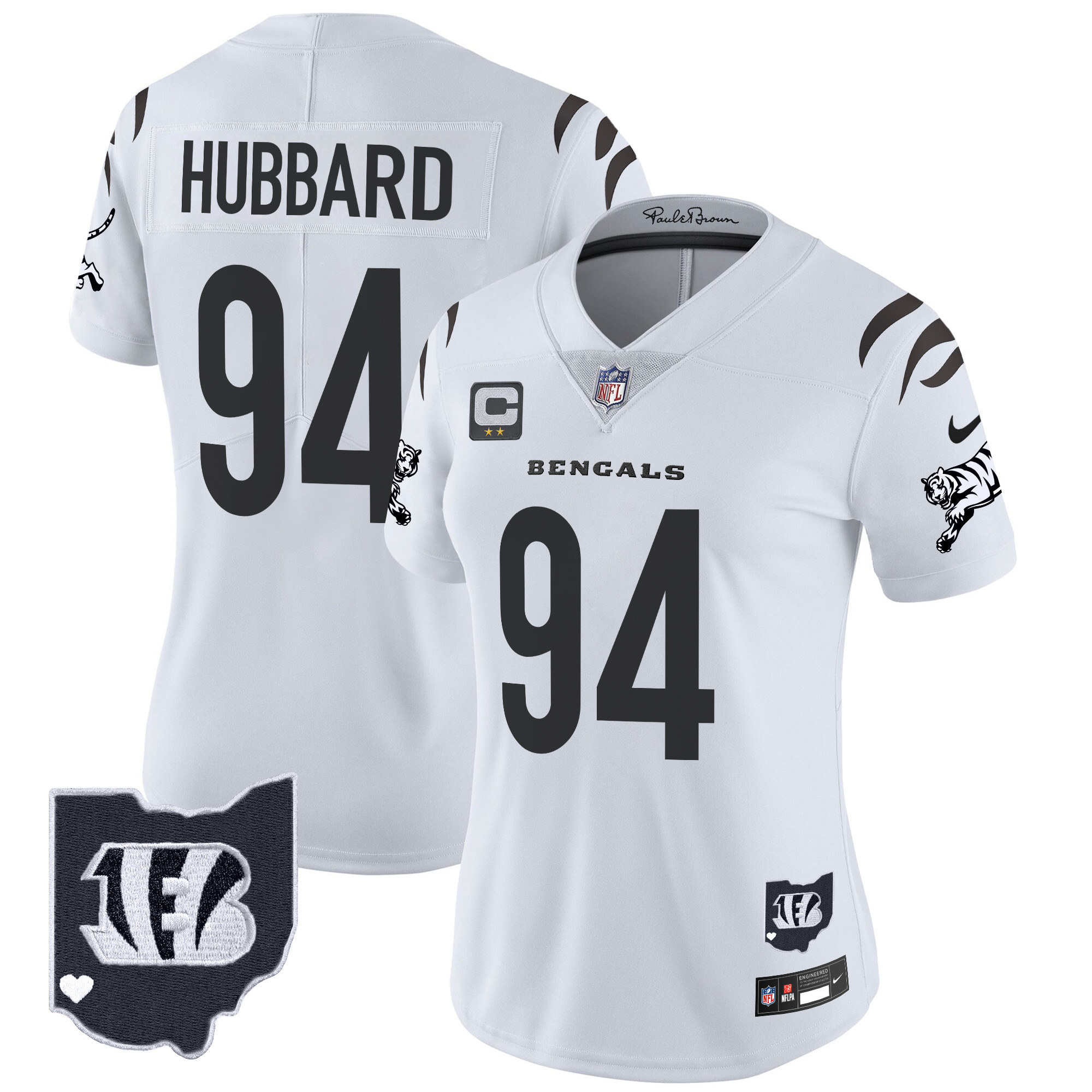 Women's Sam Hubbard Cincinnati Bengals 2024 Vapor Limited White Limited Jersey - All Stitched