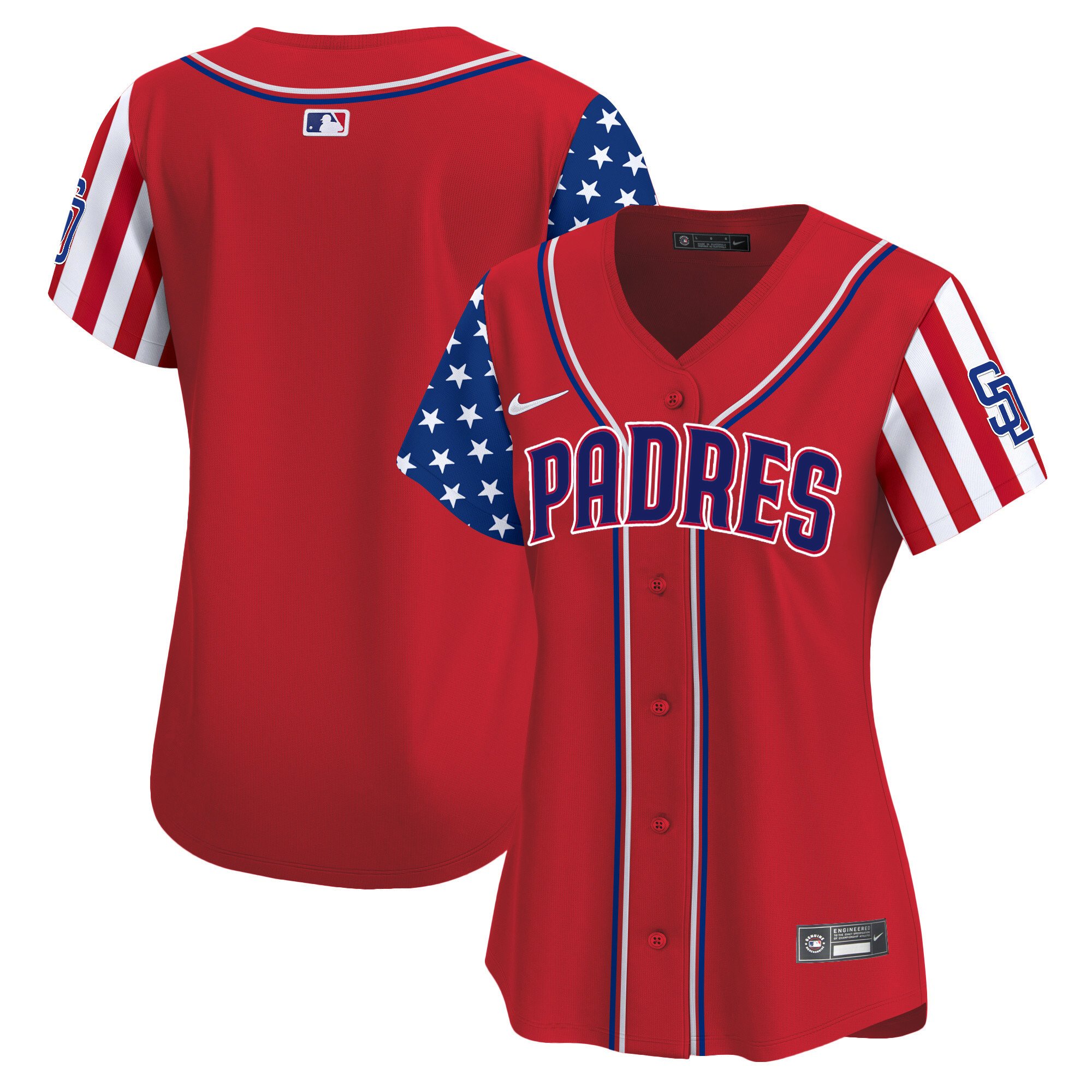Women's San Diego Padres 2024 Independence Day Vapor Premier Limited Red Jersey - All Stitched