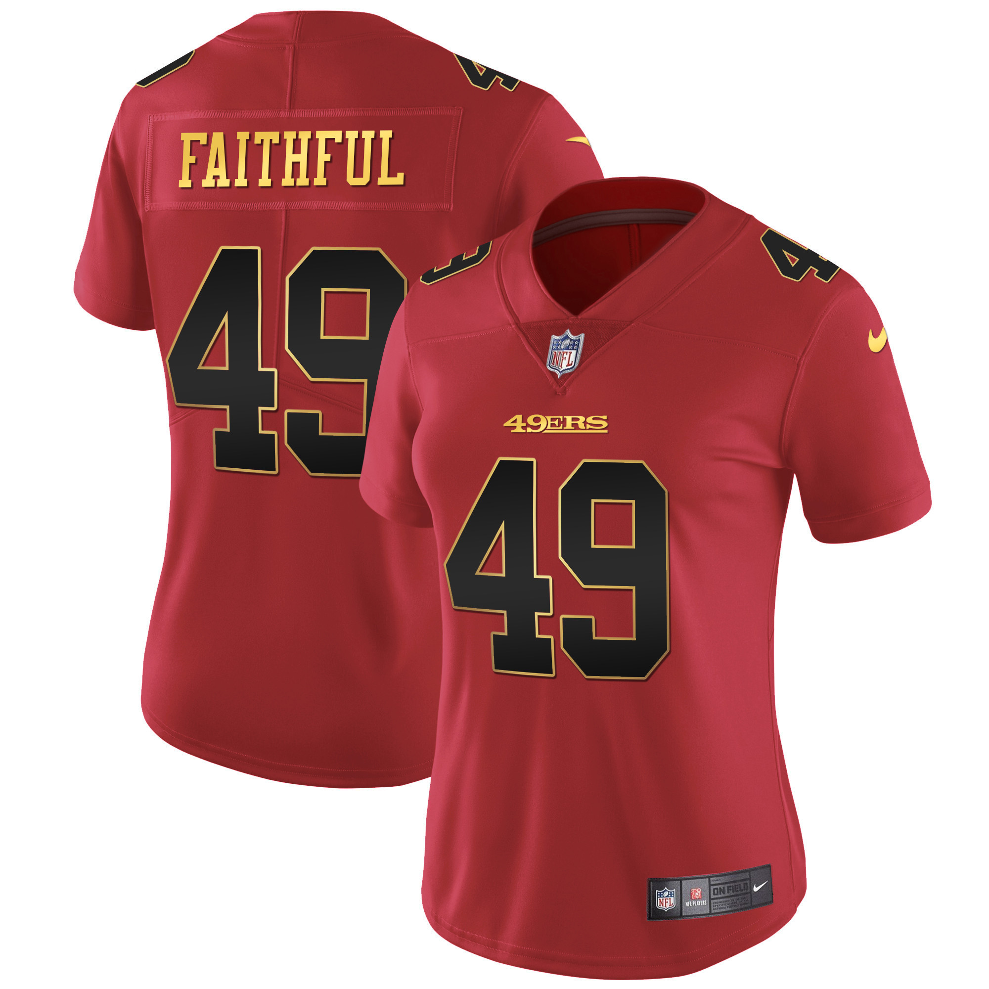 Women's San Francisco 49ers Faithful Vapor Red Jersey - All Stitched