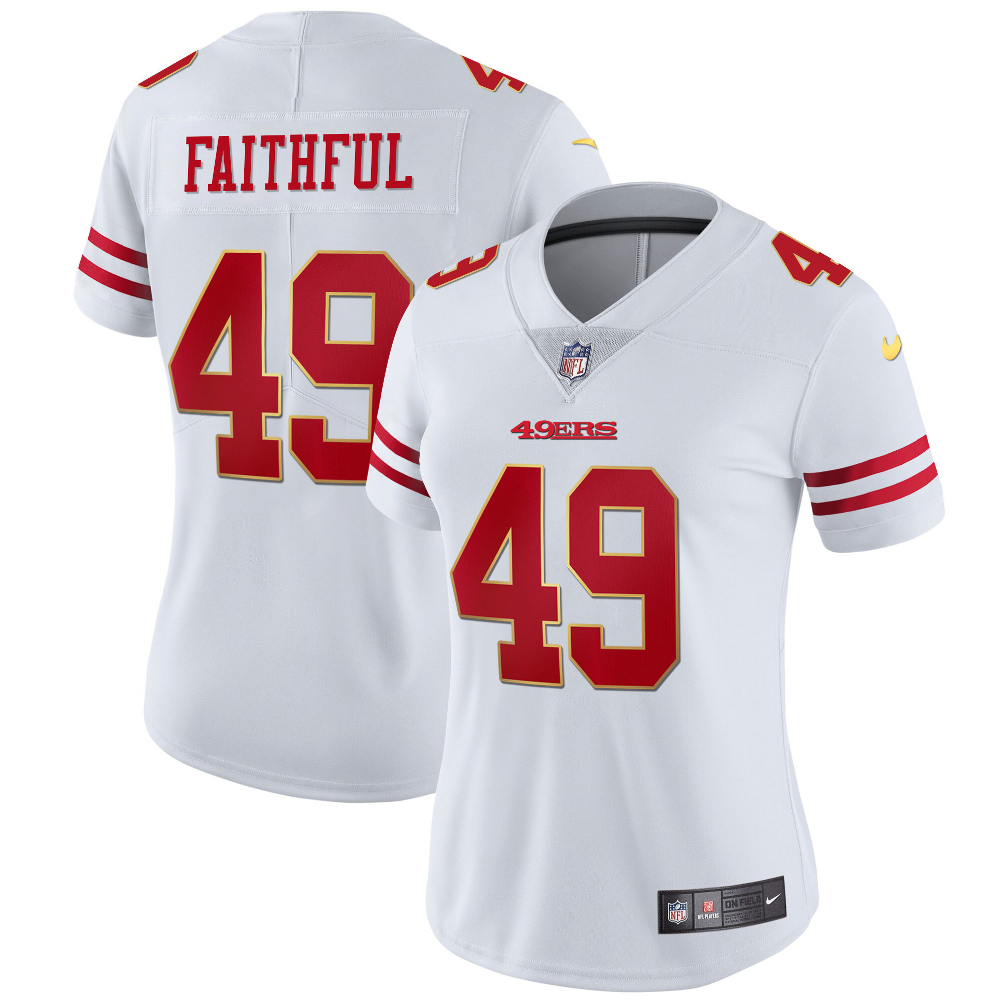 Women's San Francisco 49ers Faithful Vapor White Jersey - All Stitched