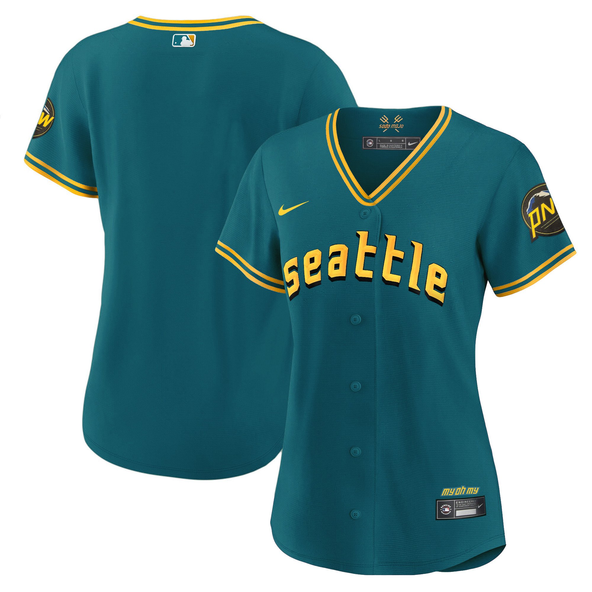 Women's Seattle Mariners 2023 City Connect Fan Made Aqua Jersey - All Stitched