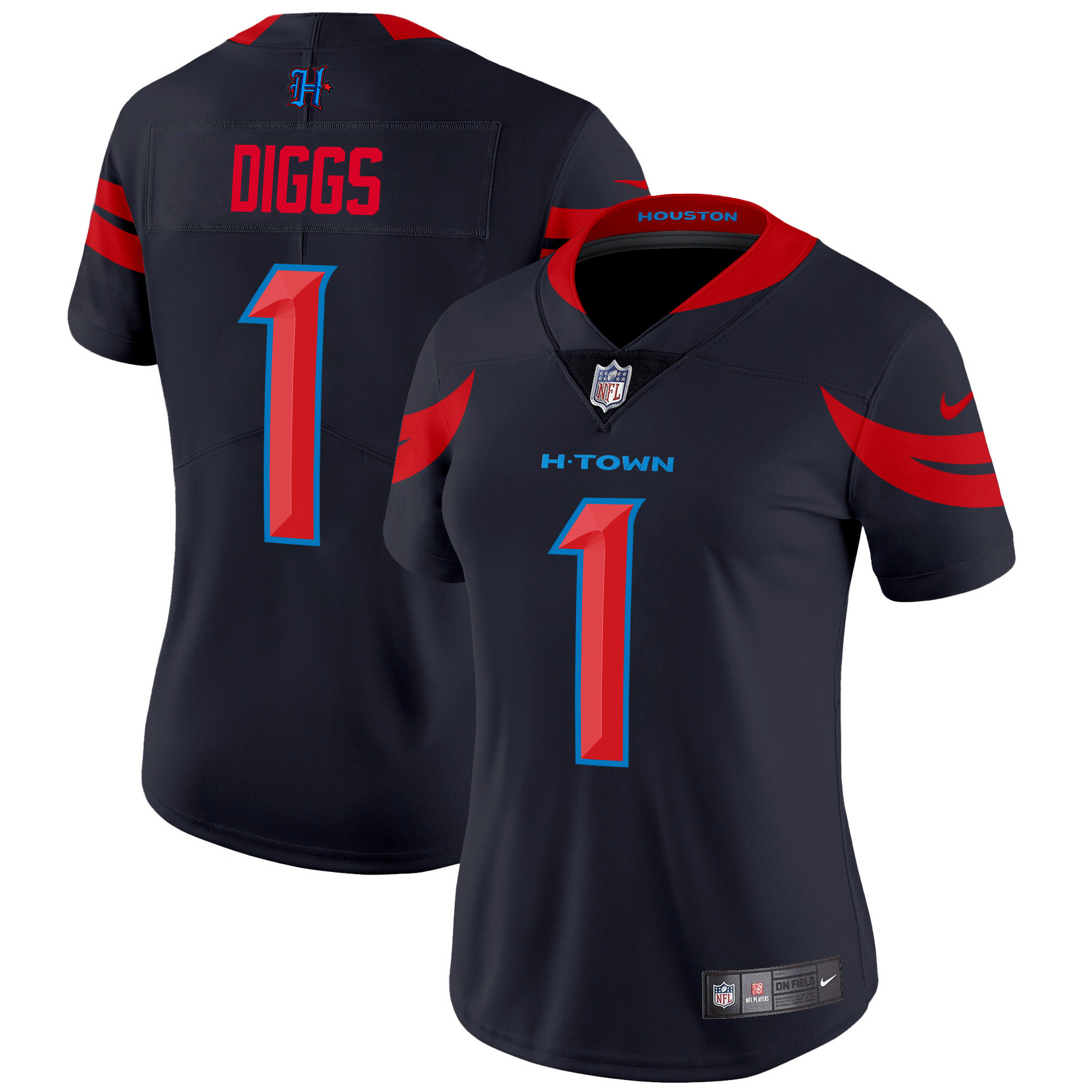 Women's Stefon Diggs Houston Texans 2024 Vapor Limited Navy Limited Jersey V3 - All Stitched